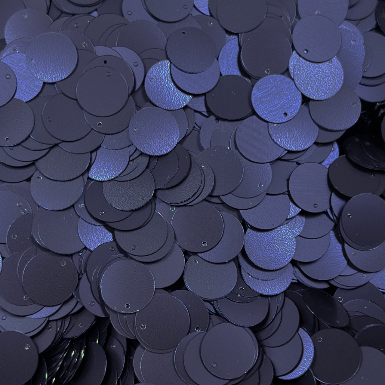 12mm Sequins Top Hole Navy Blue Matte Metallic