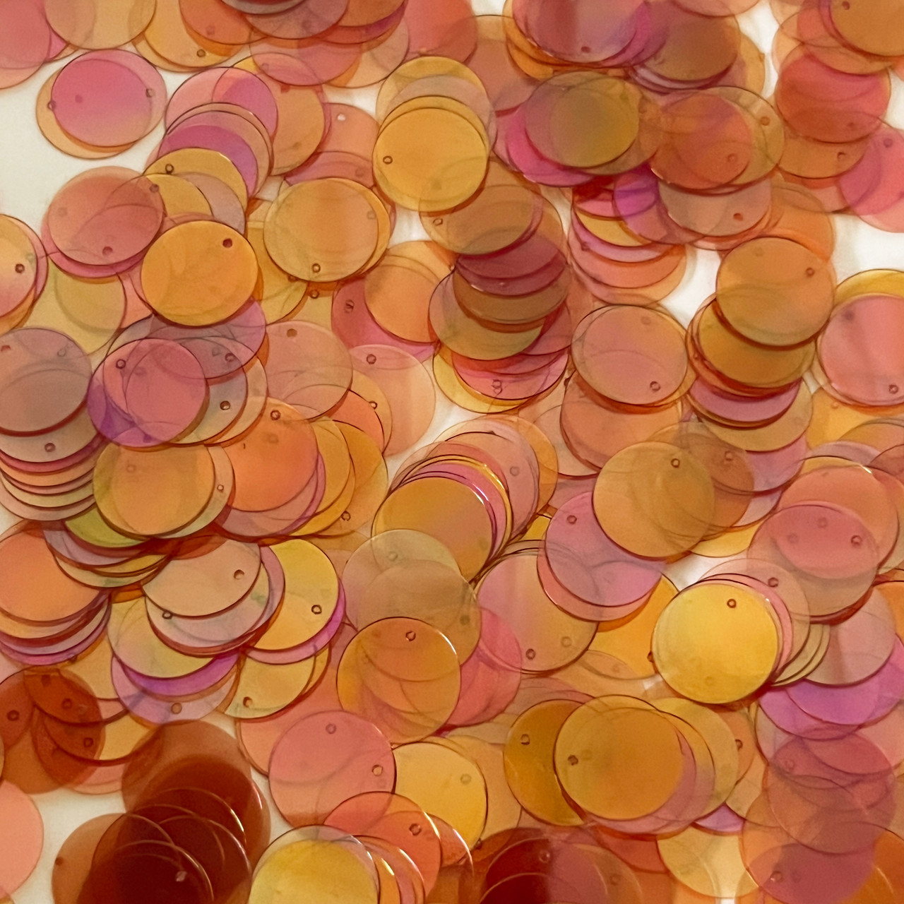 12mm Sequins Orange Crystal Rainbow Iris