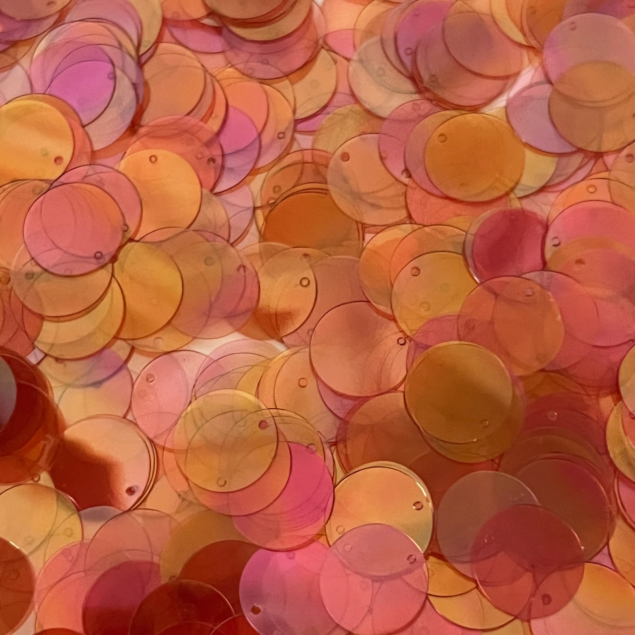 15mm Sequins Orange Crystal Rainbow Iris