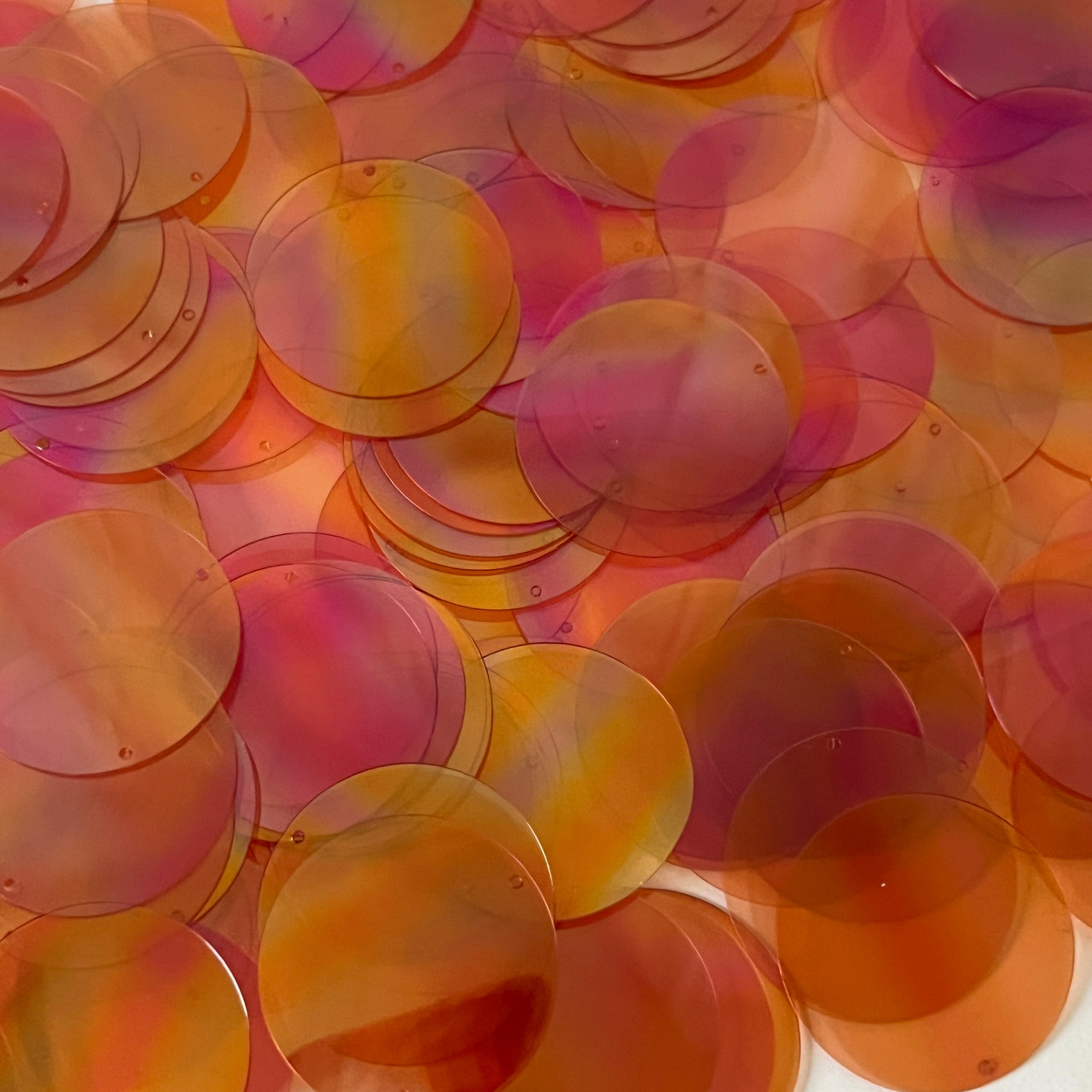 30mm Sequins Orange Crystal Rainbow Iris