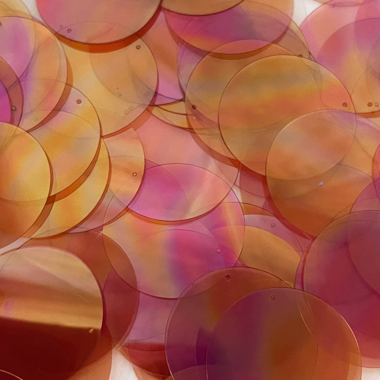40mm Sequins Orange Crystal Rainbow Iris
