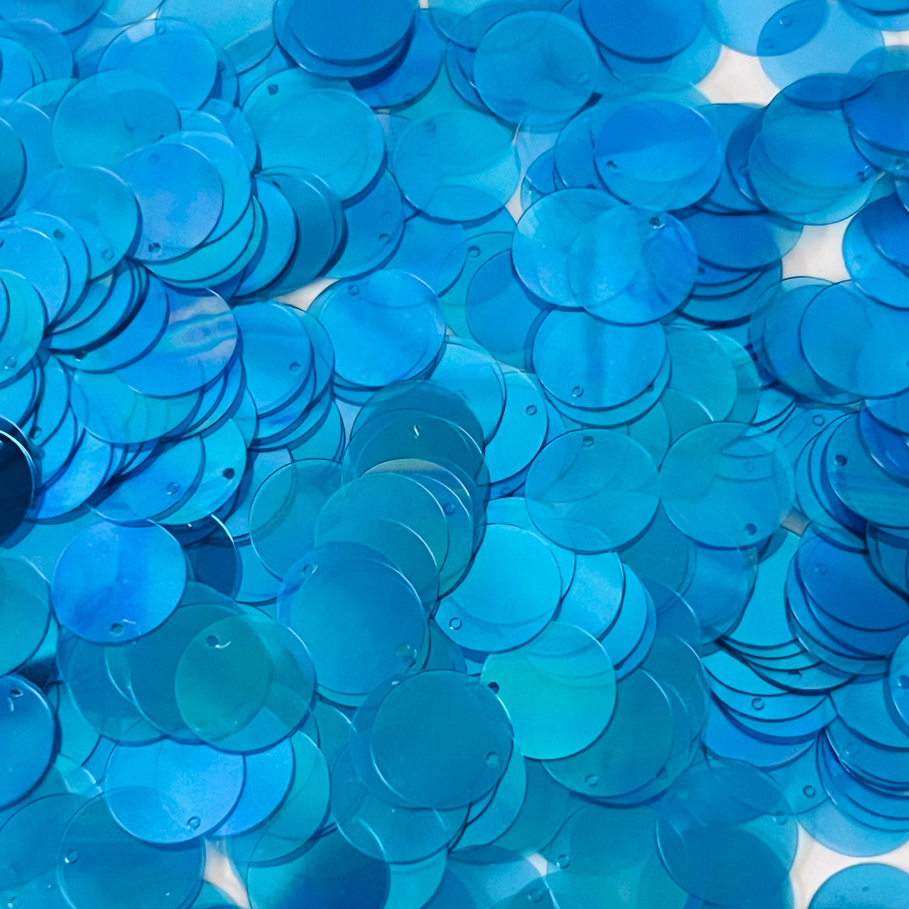 15mm Sequins Top Hole Dark Aqua Crystal Rainbow Iris