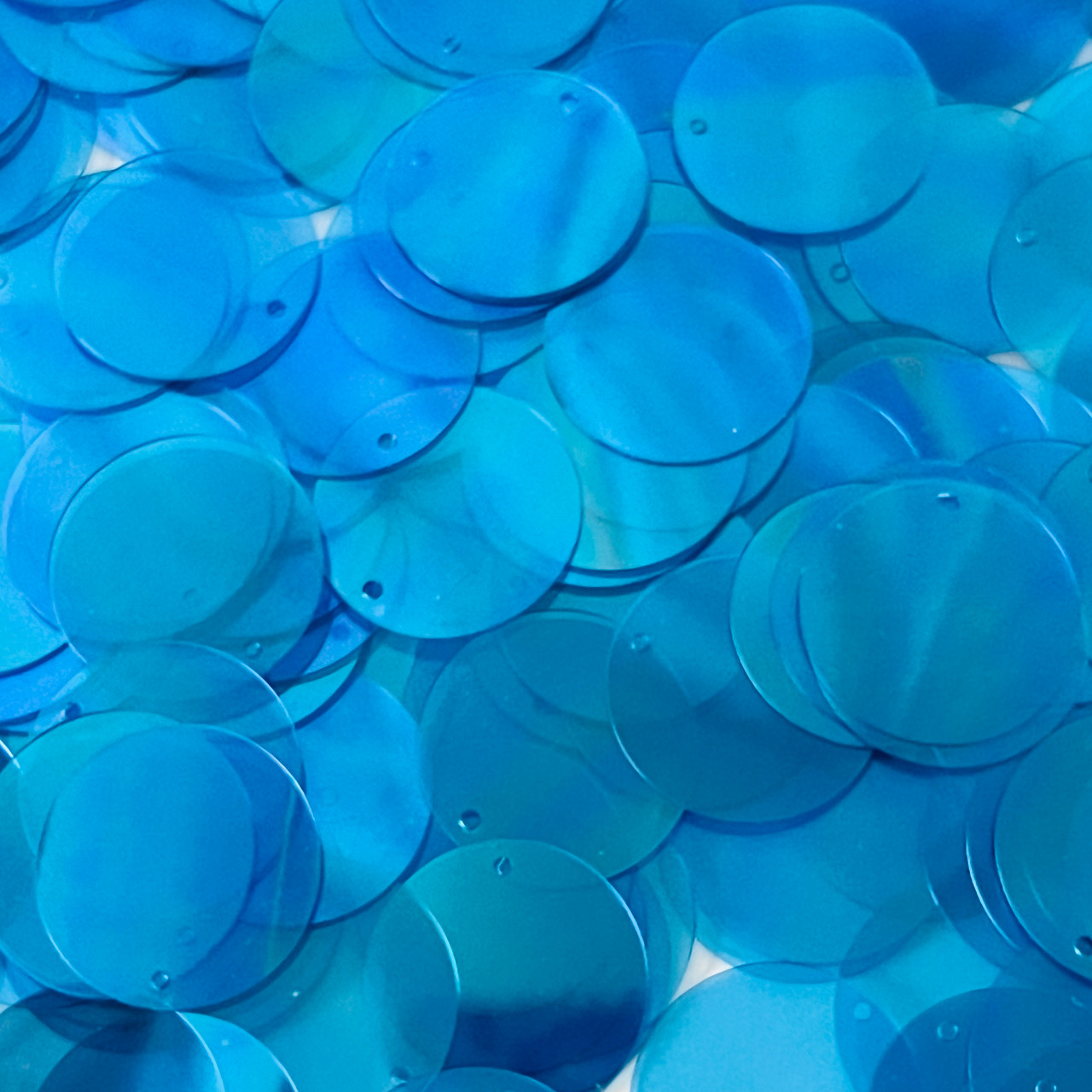 20mm Sequins Top Hole Dark Aqua Crystal Rainbow Iris