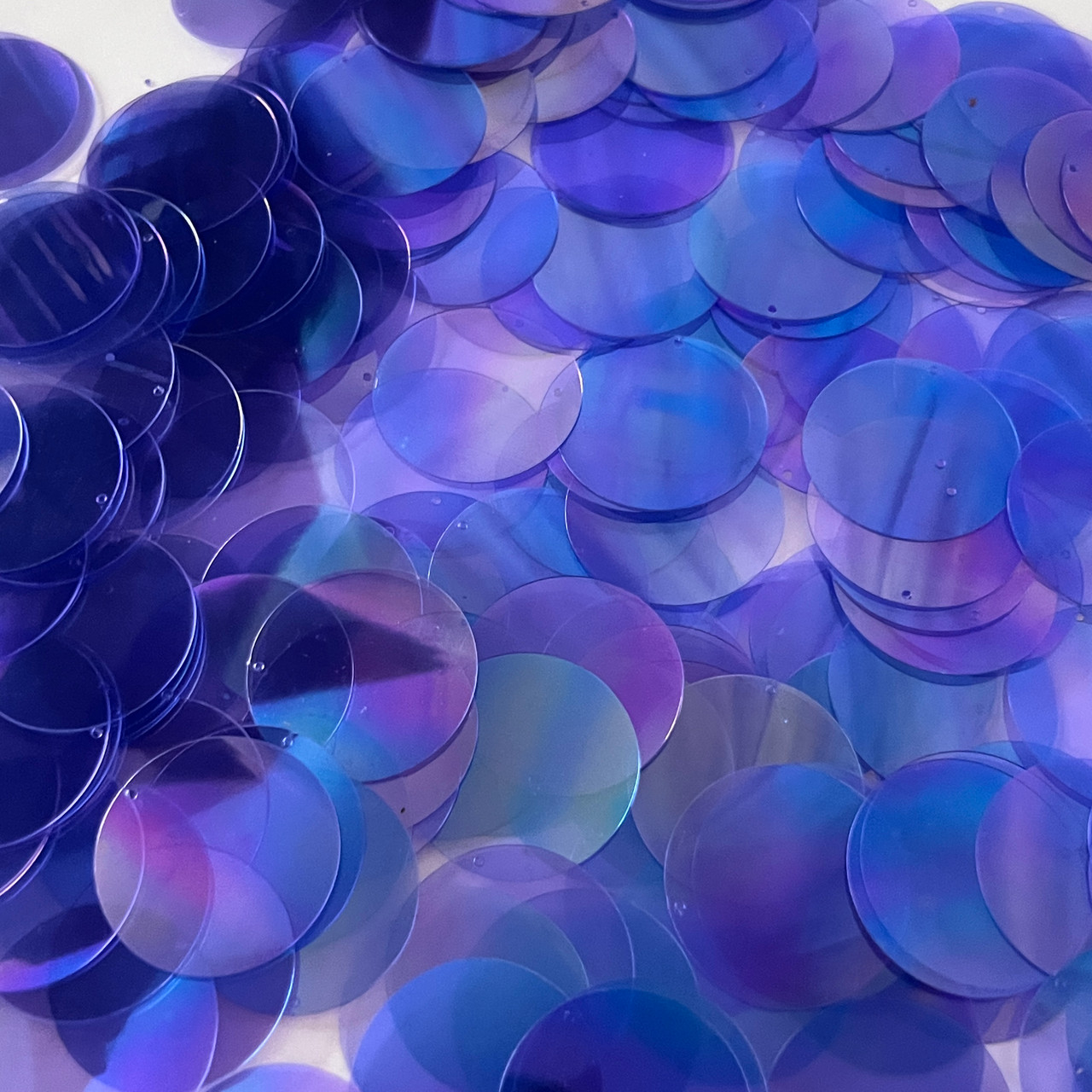 24mm Sequins Top Hole Amethyst Purple Crystal Rainbow Iris