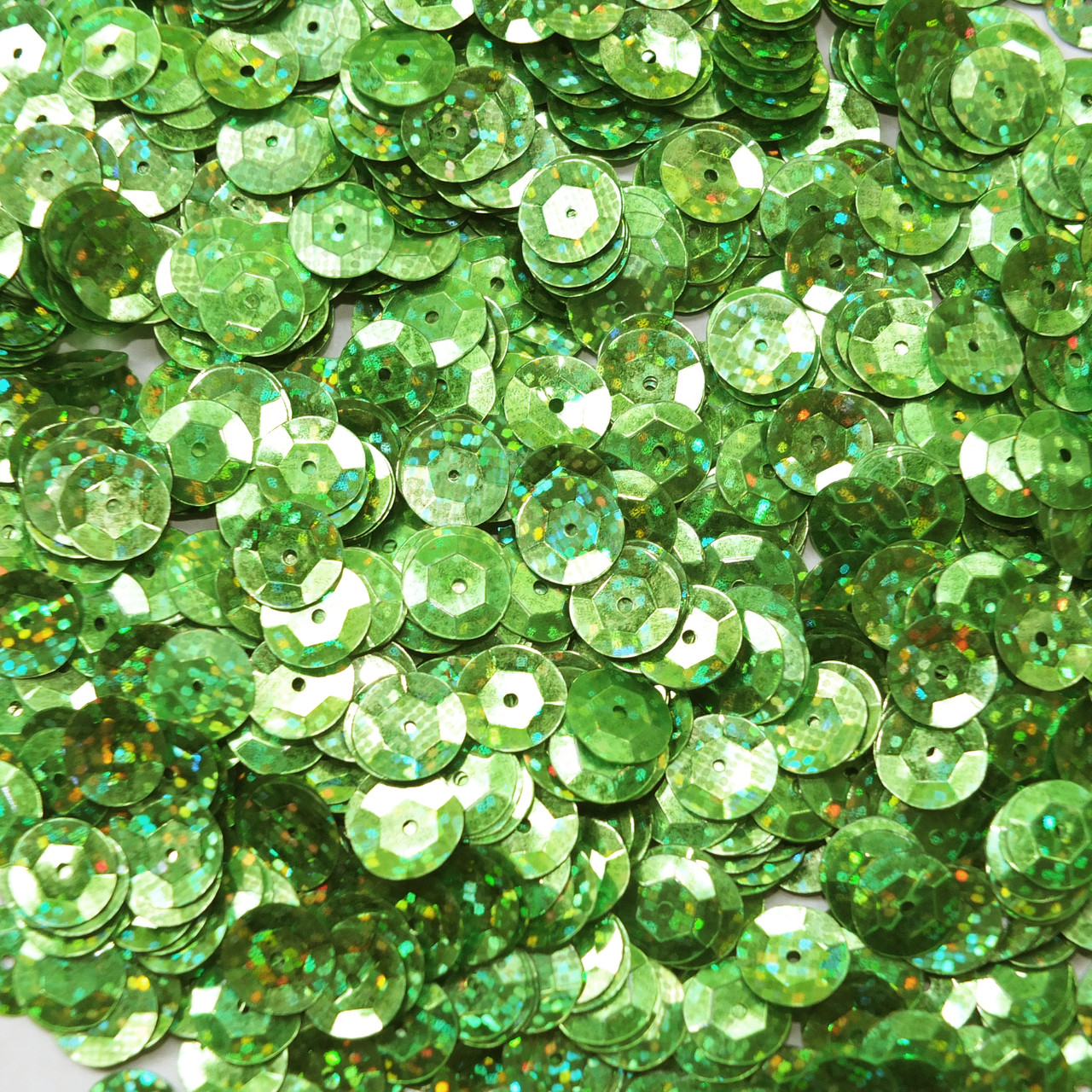8mm Cup Sequins Lime Green Hologram Glitter Sparkle Metallic