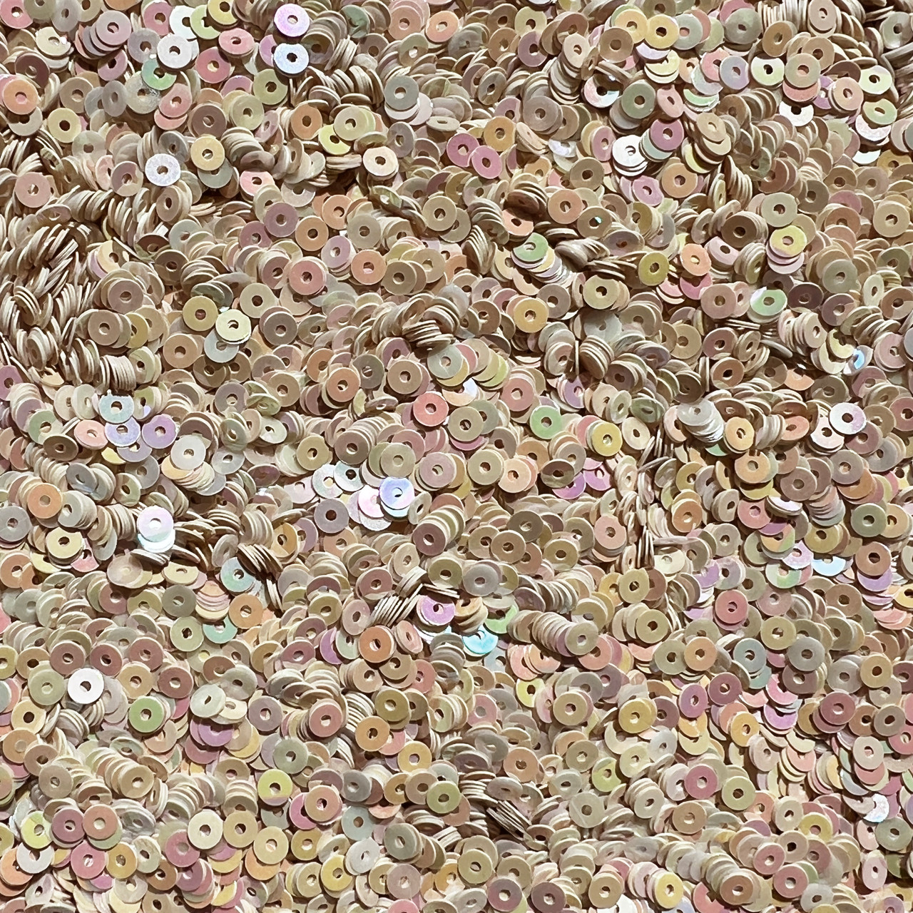 3mm Sequins Beige Rainbow Iris Shiny Opaque