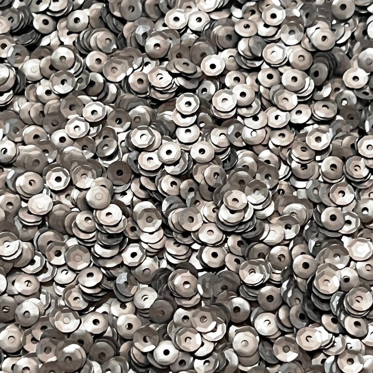 4mm Cup Sequins Silver Pearl