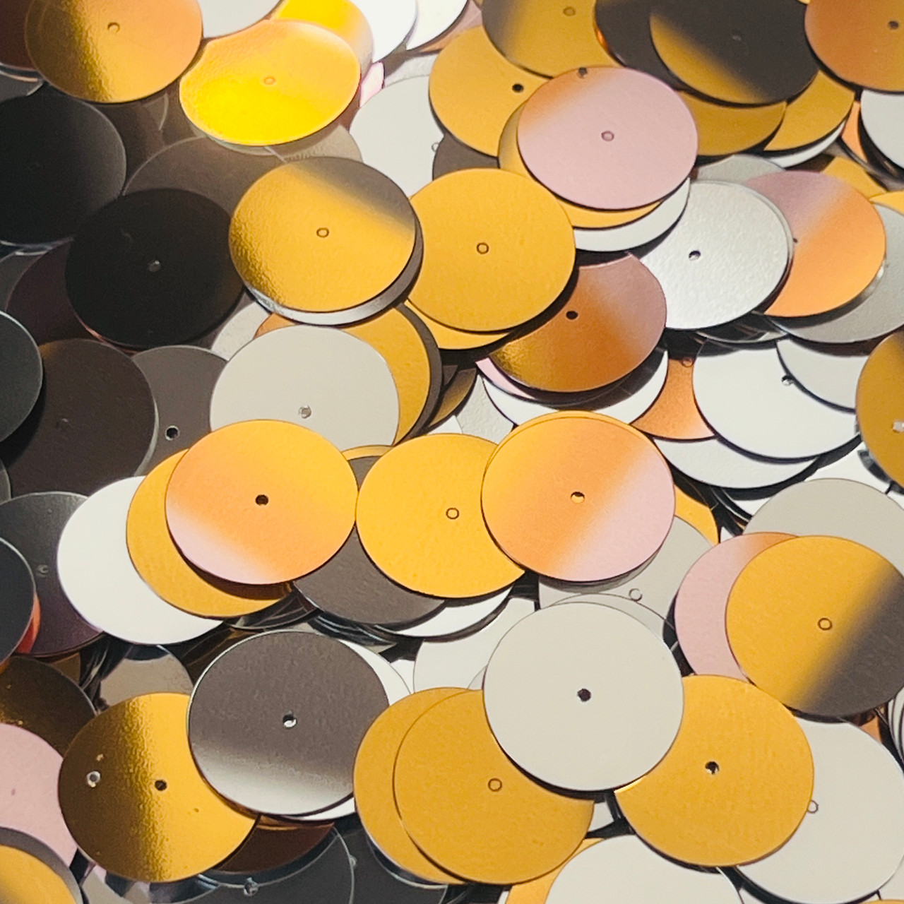20mm Sequins Center Hole Gold Silver Bronze Metallic Ombre