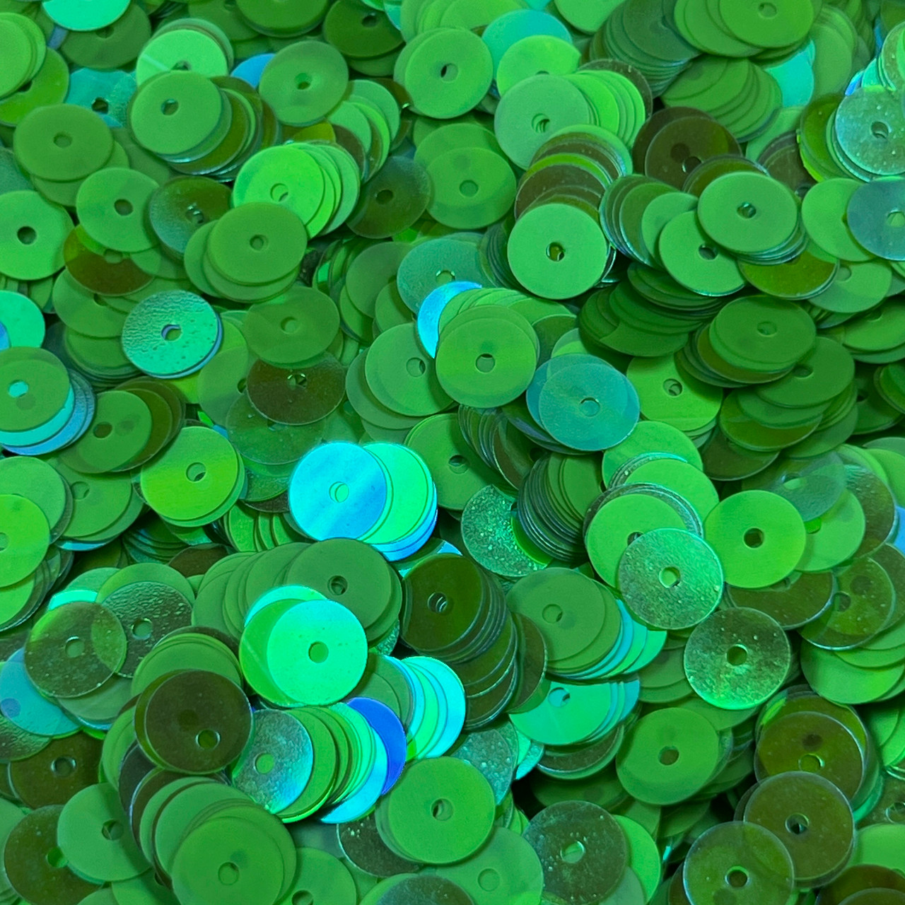 8mm Sequins Lime Aqua Luster Iris Matte Glossy Duo