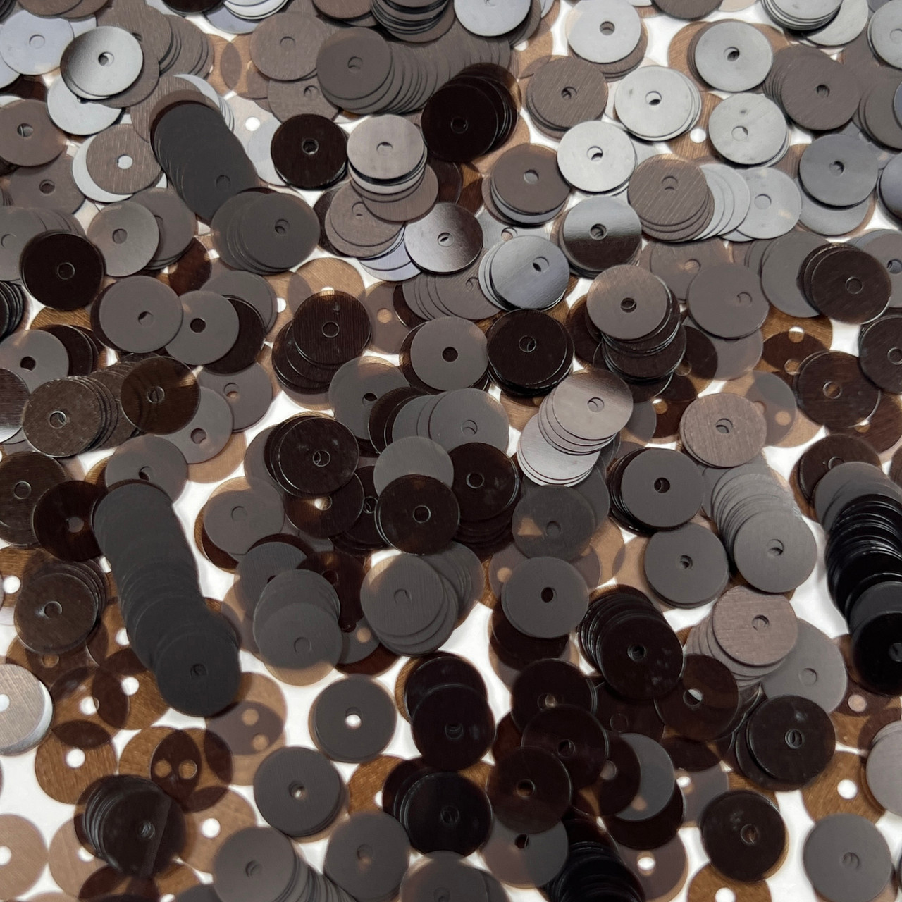 8mm Sequins Chocolate Brown Transparent Glossy Matte