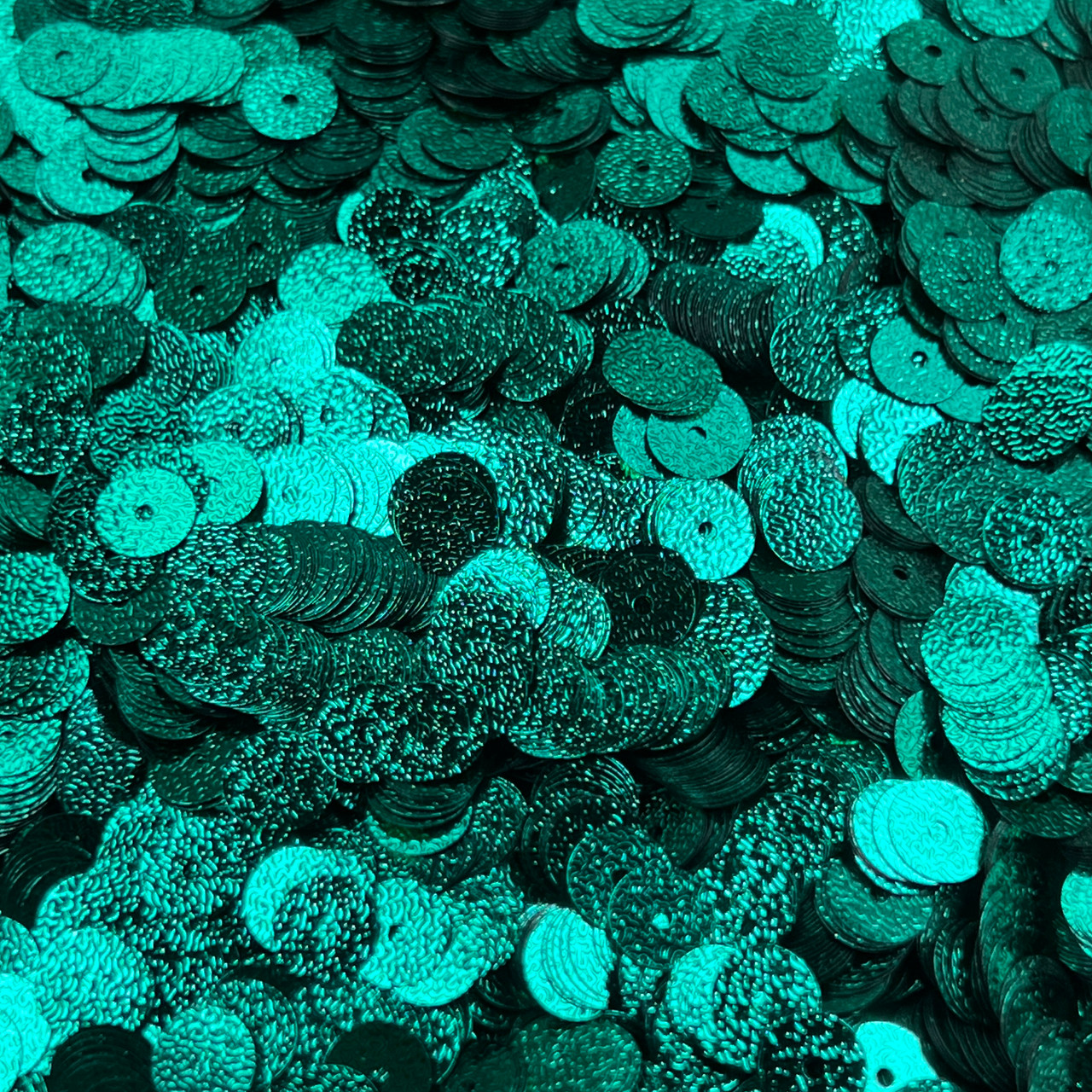 8mm Sequins Teal Blue Green Metallic Embossed Texture