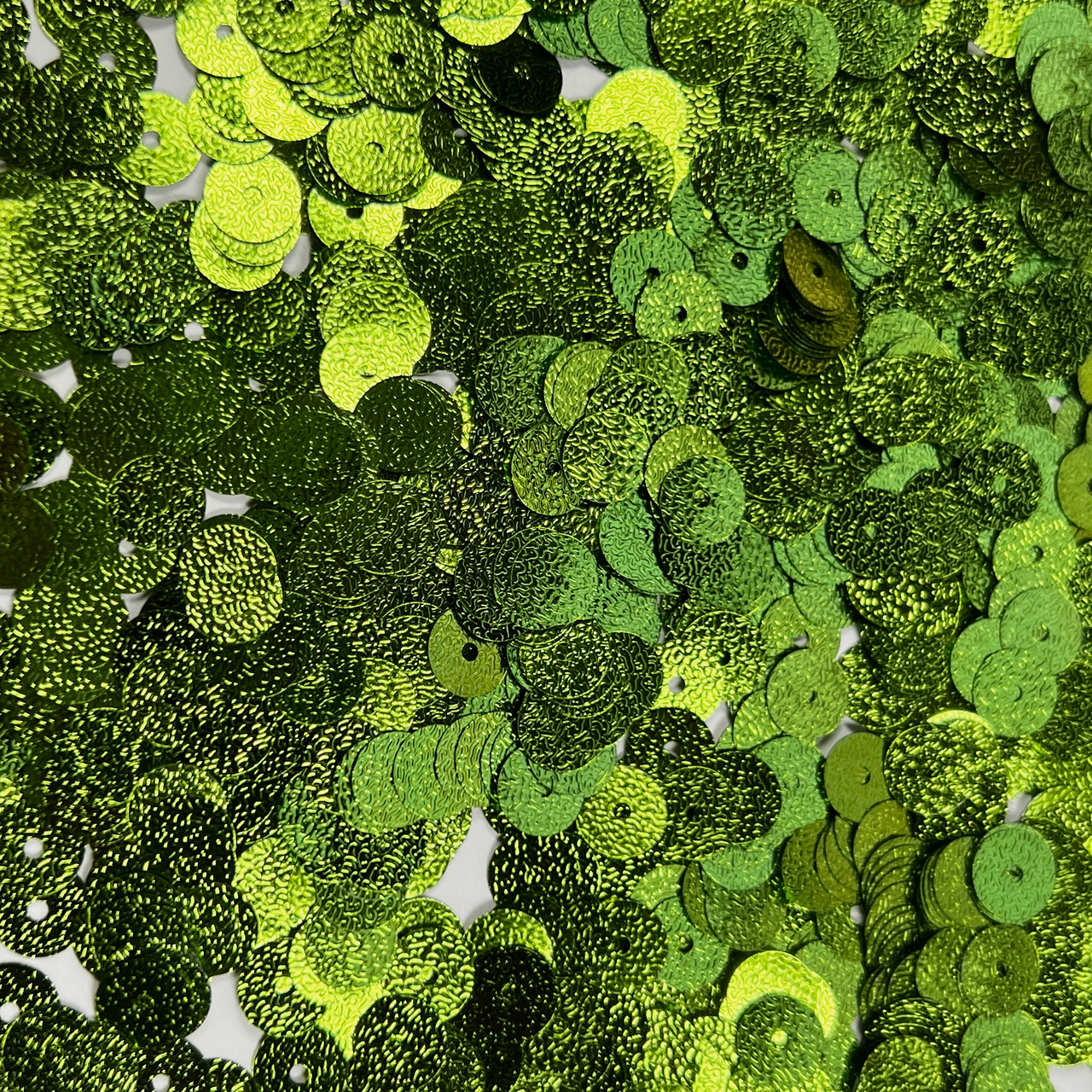 5mm Sequins Lime Green Metallic Embossed Texture