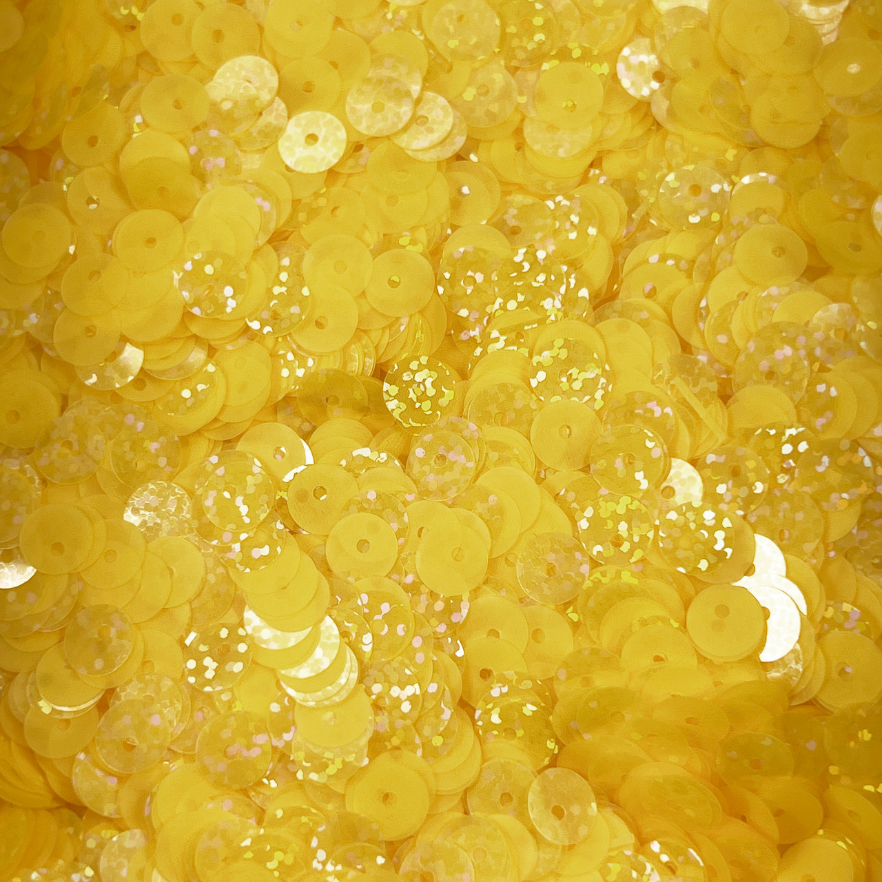 5mm Sequins Yellow Transparent Hologram Glitter Sparkle