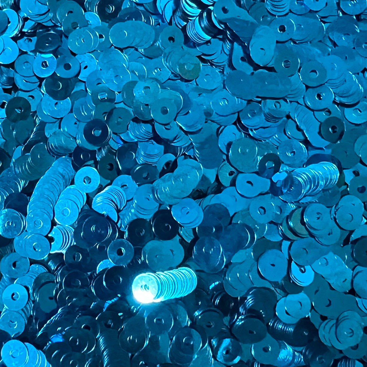 5mm Sequins Deep Turquoise Metallic Shiny