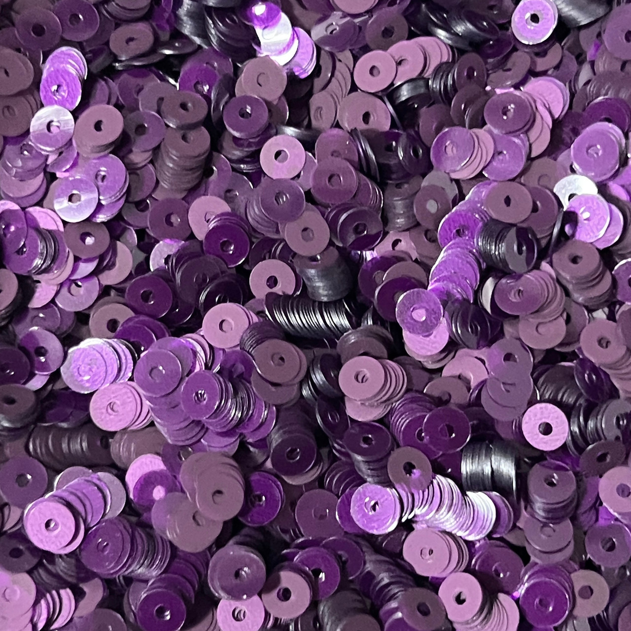 5mm Sequins Purple Amethyst Transparent Glossy Matte