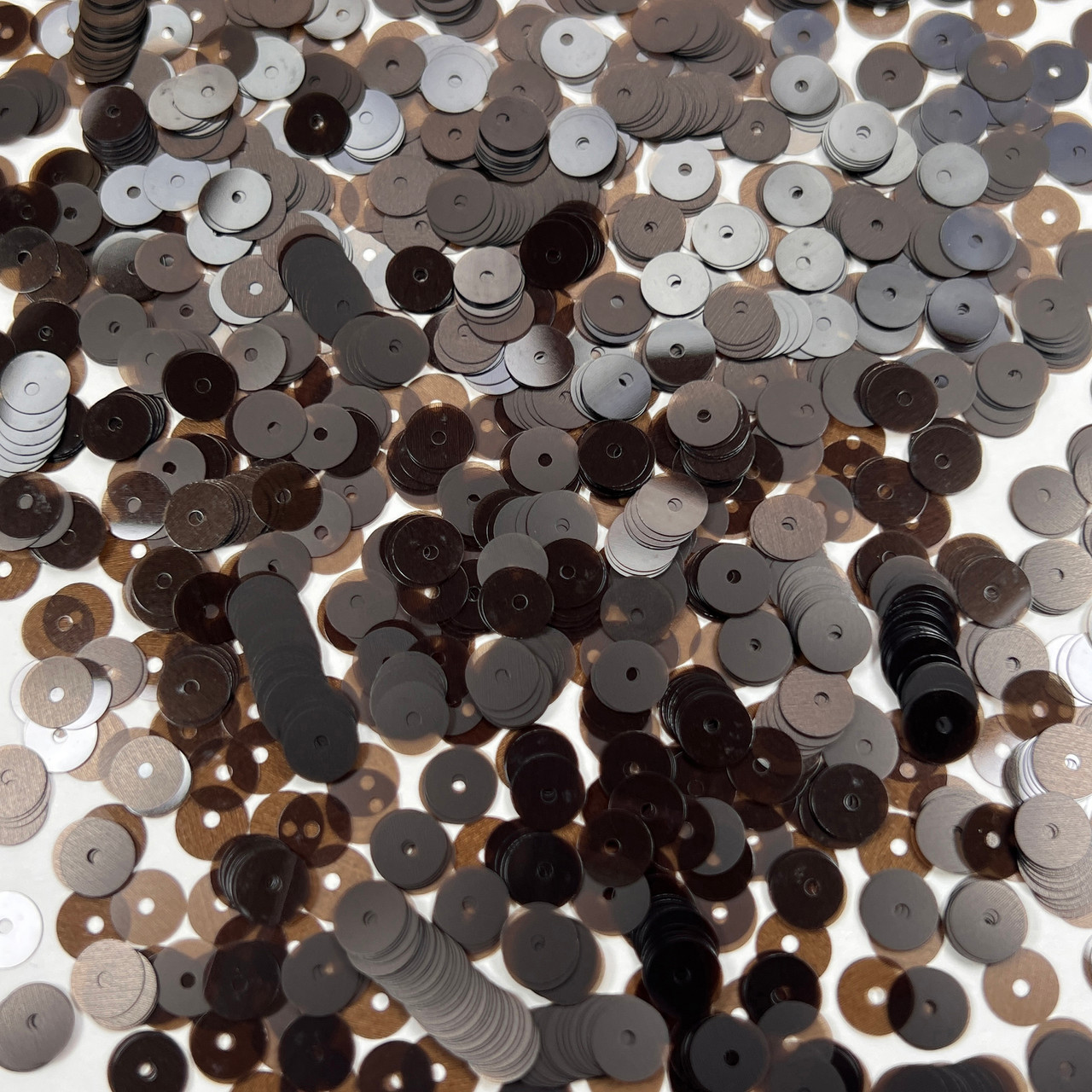 5mm Sequins Chocolate Brown Transparent Glossy Matte