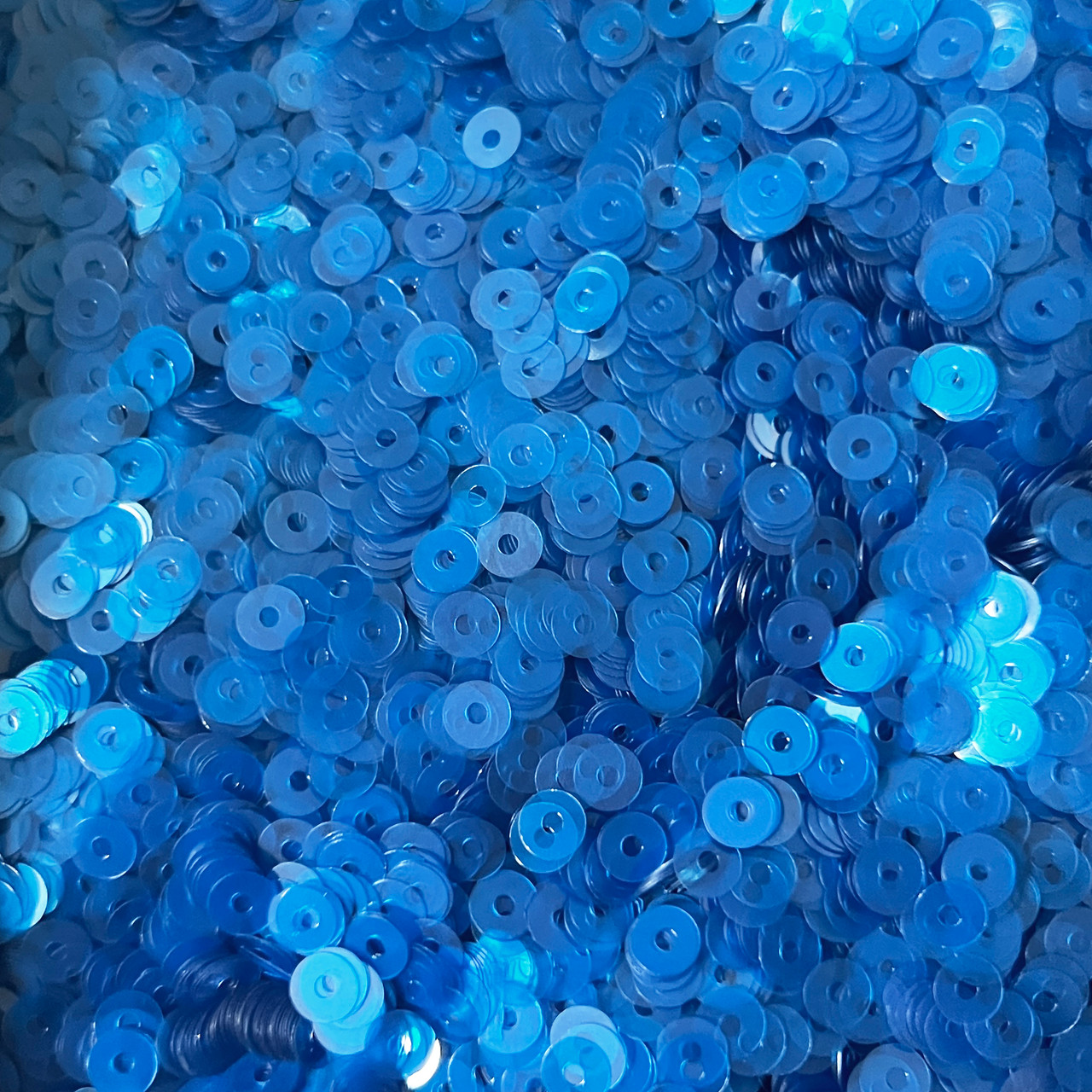 5mm Sequins Dark Aqua Blue Transparent Glossy Matte