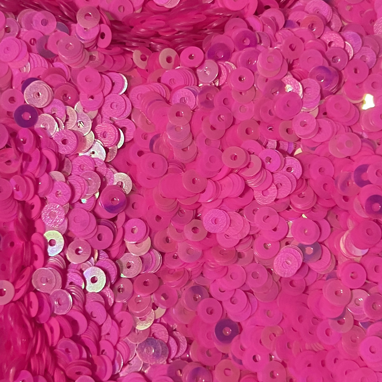 5mm Sequins Hot Pink Fluorescent Rainbow Iris Matte Duo
