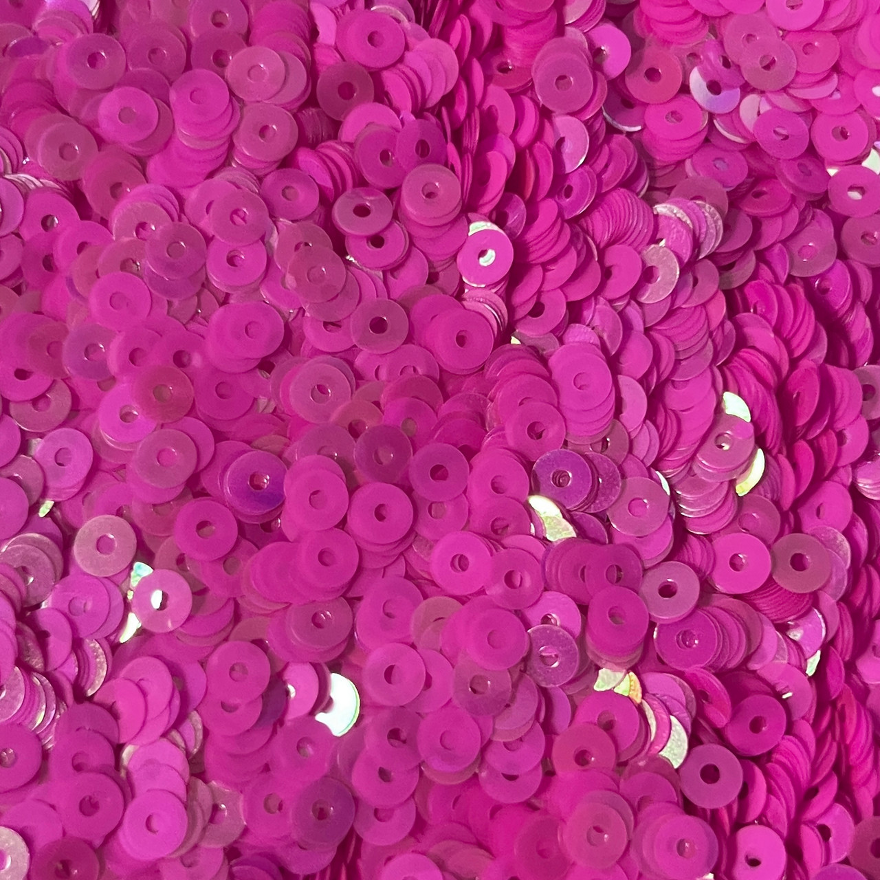 5mm Sequins Bright Pink Fluorescent Rainbow Iris Matte Duo