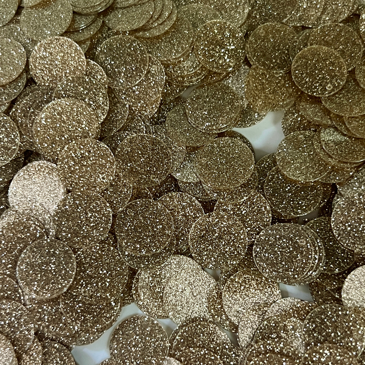 15mm Sequins Top Hole Gold Shiny Smooth Glitter