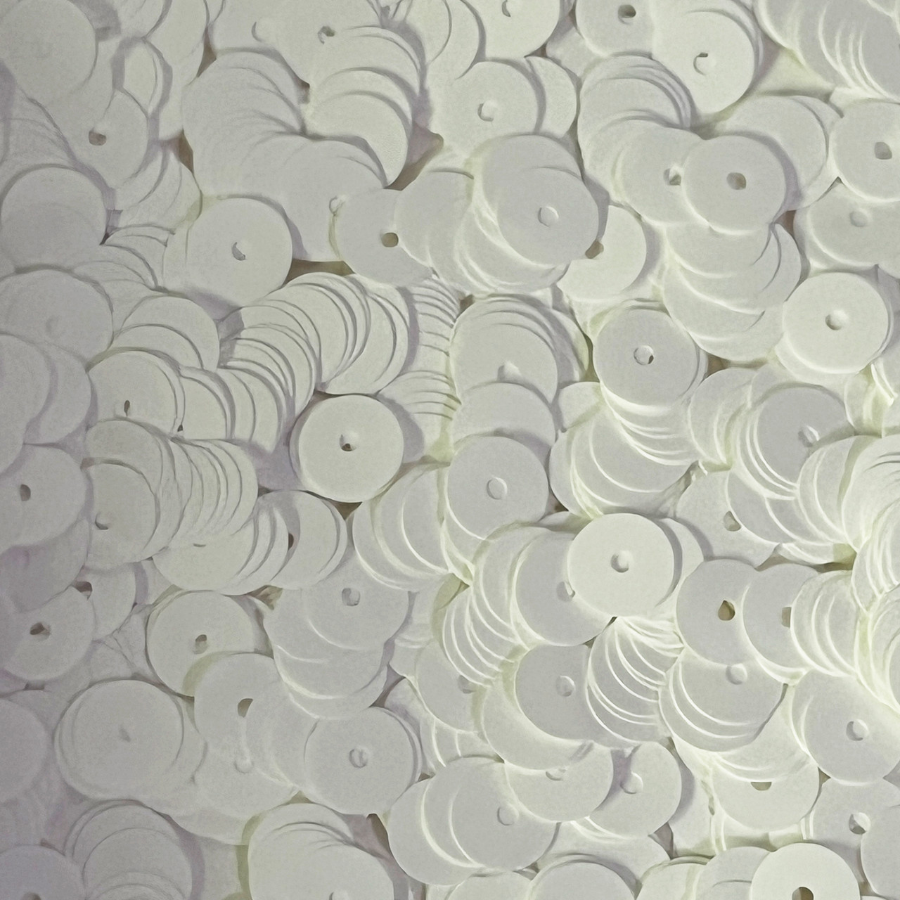8mm Flat Sequins White Opaque Made in USA