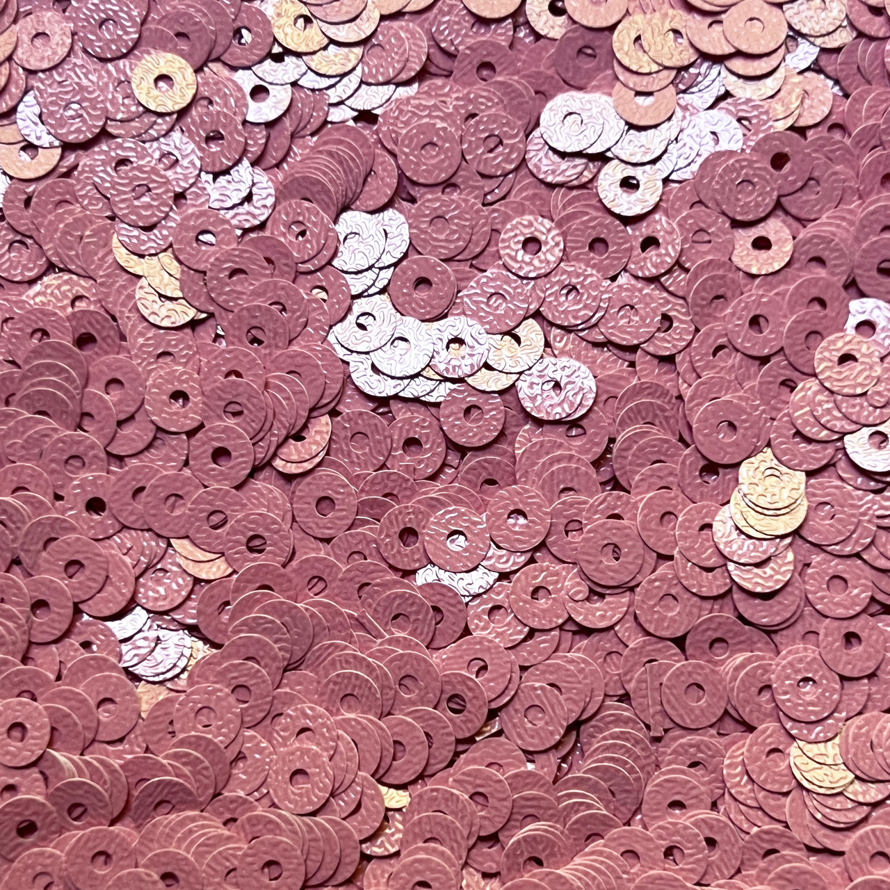 5mm Flat Sequins Pink Opaque Embossed Texture Made in USA