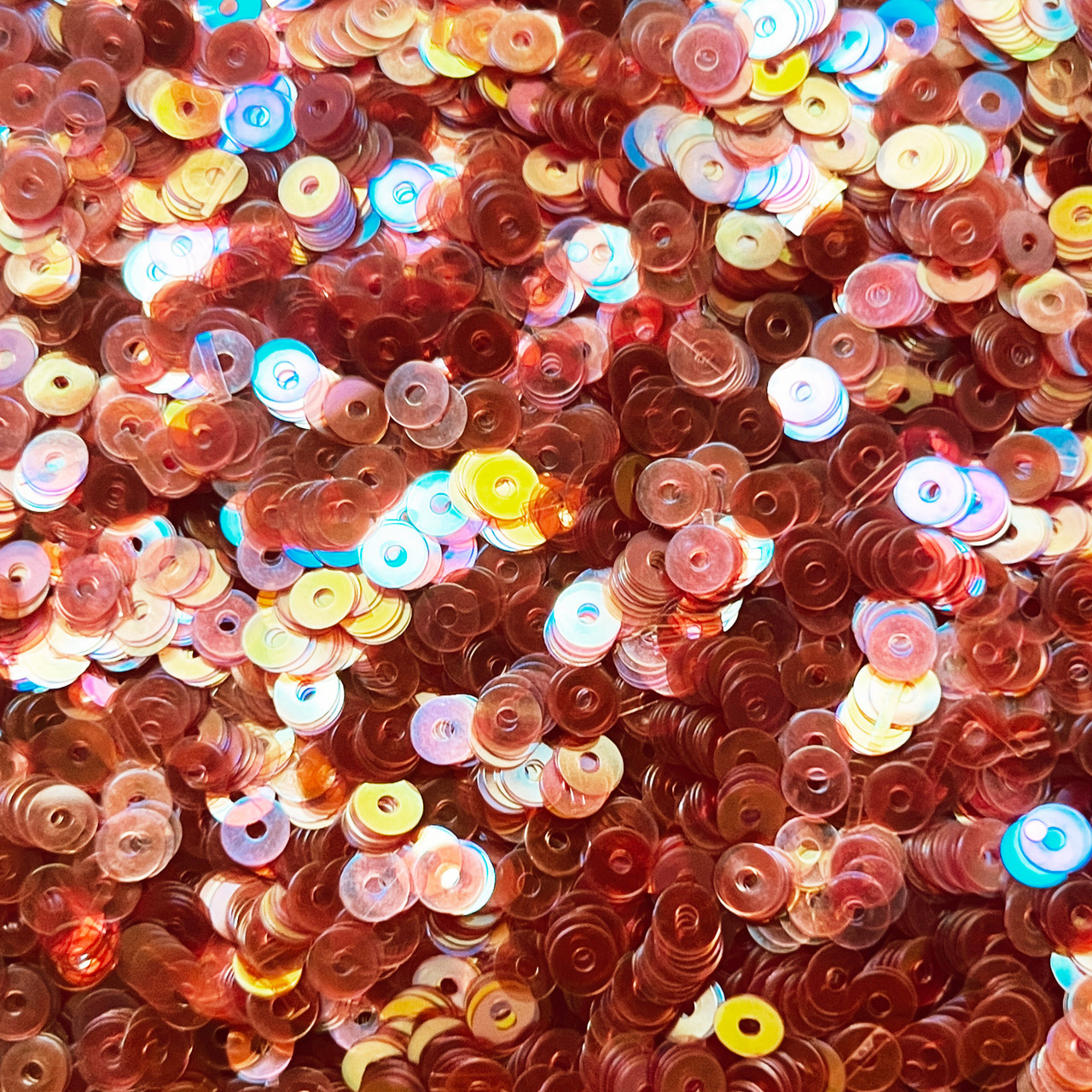 5mm Flat Sequins Orange Crystal Rainbow Iris Made in USA