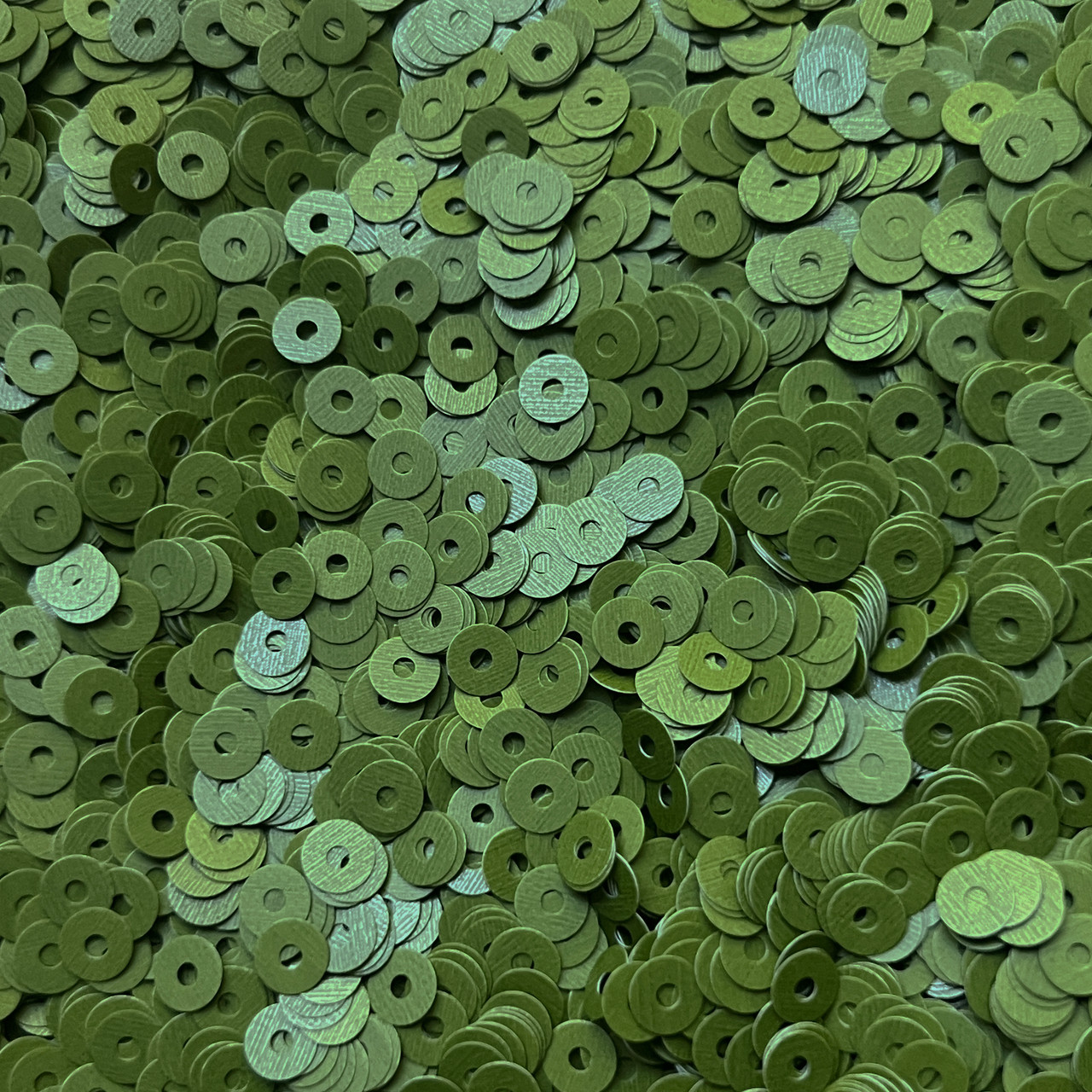 5mm Flat Sequins Olive Green Opaque Made in USA