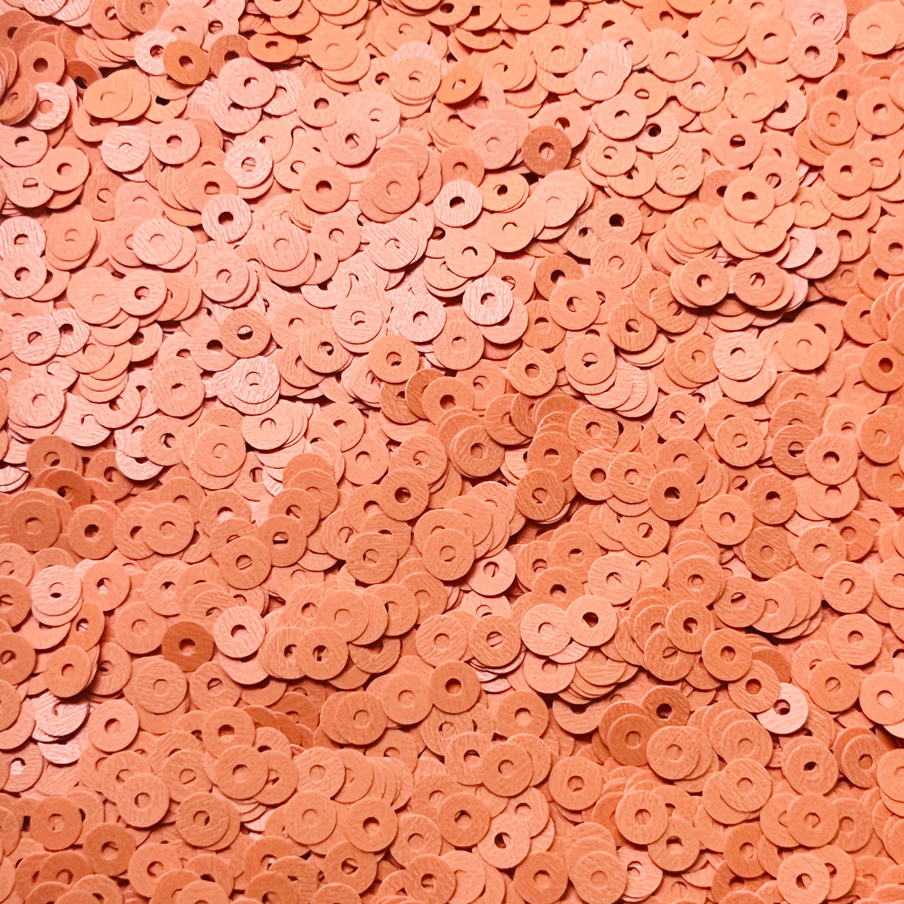 5mm Flat Sequins Orange Peach Opaque Made in USA