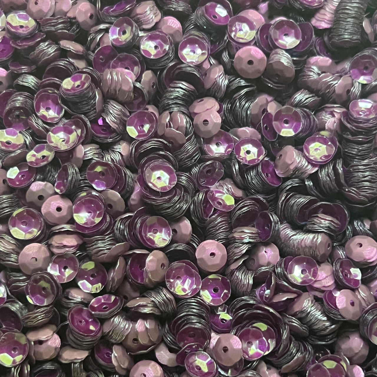 6mm Cup Sequins Purple Amethyst Transparent Glossy Matte Made in USA