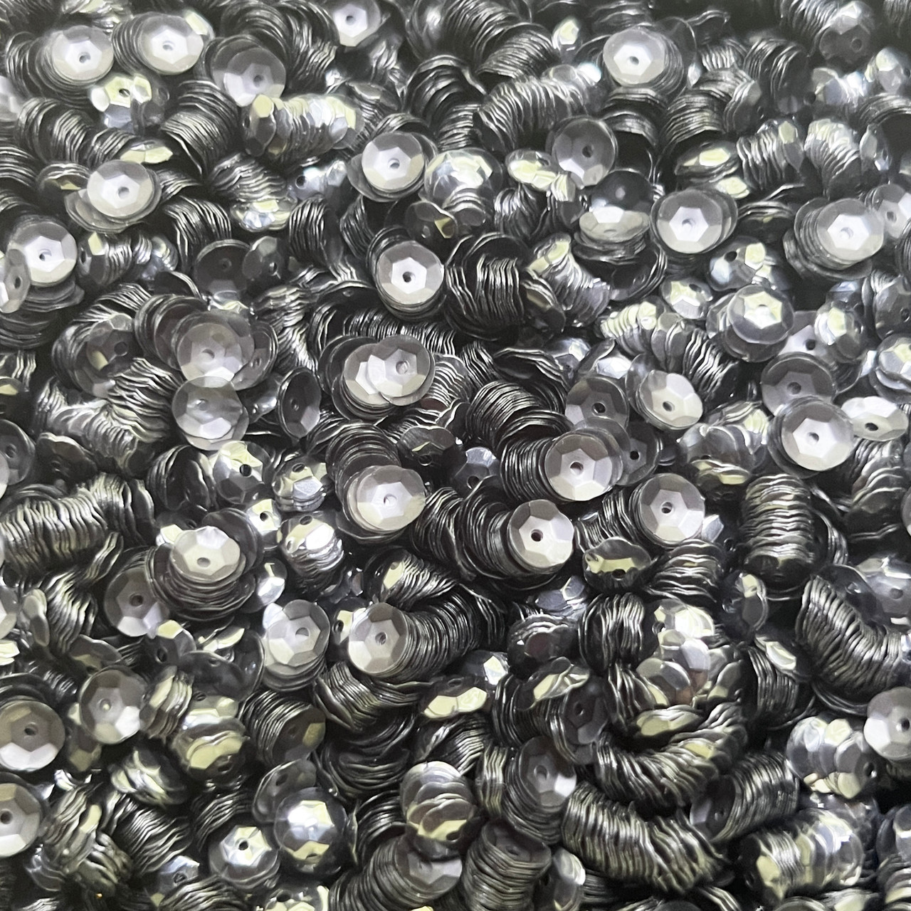 6mm Cup Sequins Smoke Gray Transparent Matte Glossy Duo Made in USA