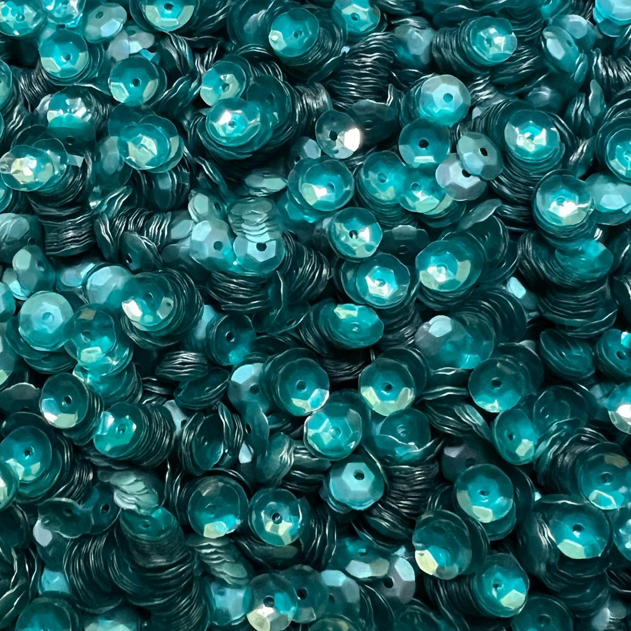 6mm Cup Sequins Deep Teal Blue Green Transparent Glossy Matte Made in USA