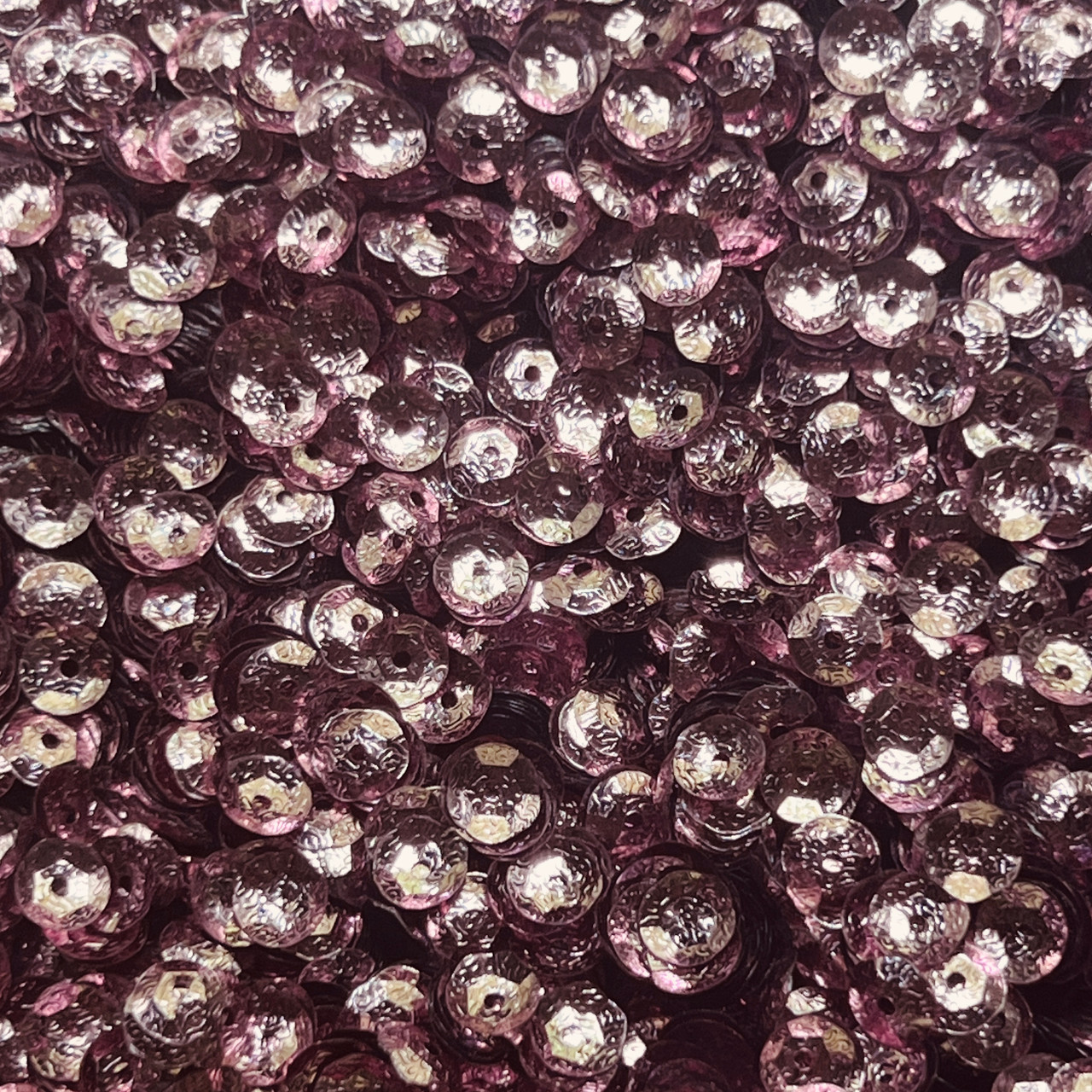 6mm Cup Sequins Pink Metallic Embossed Texture Made in USA