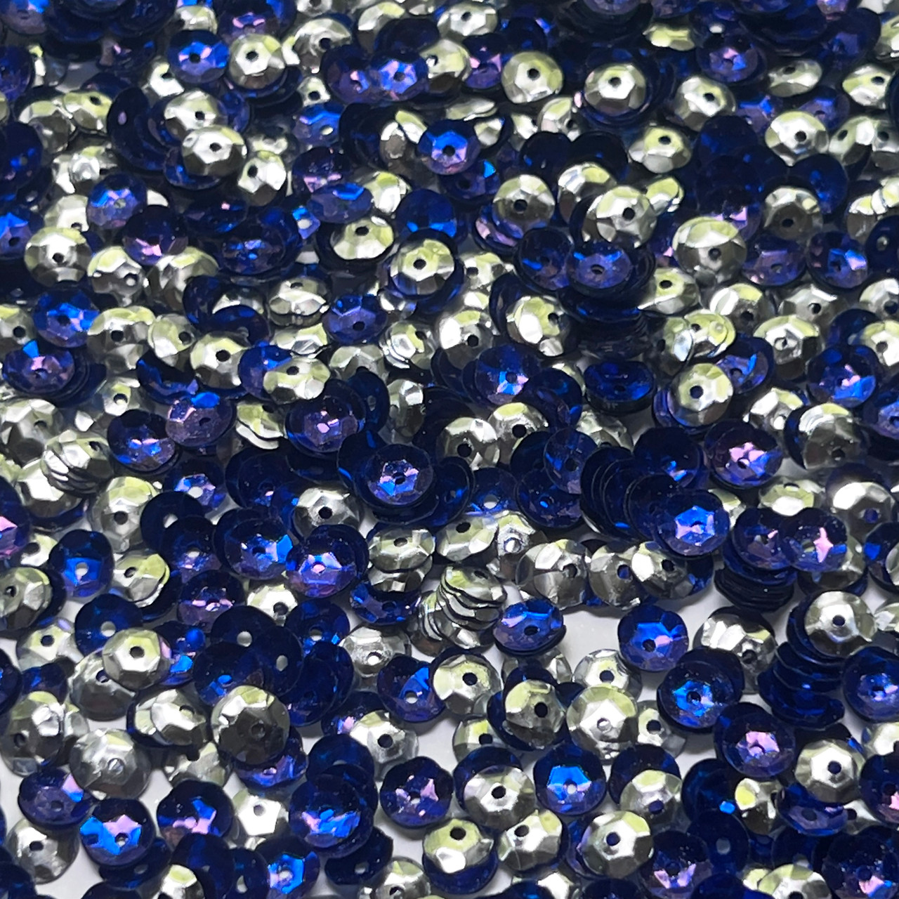 6mm Cup Royal Blue Silver Metallic Bubble Duo Made in USA
