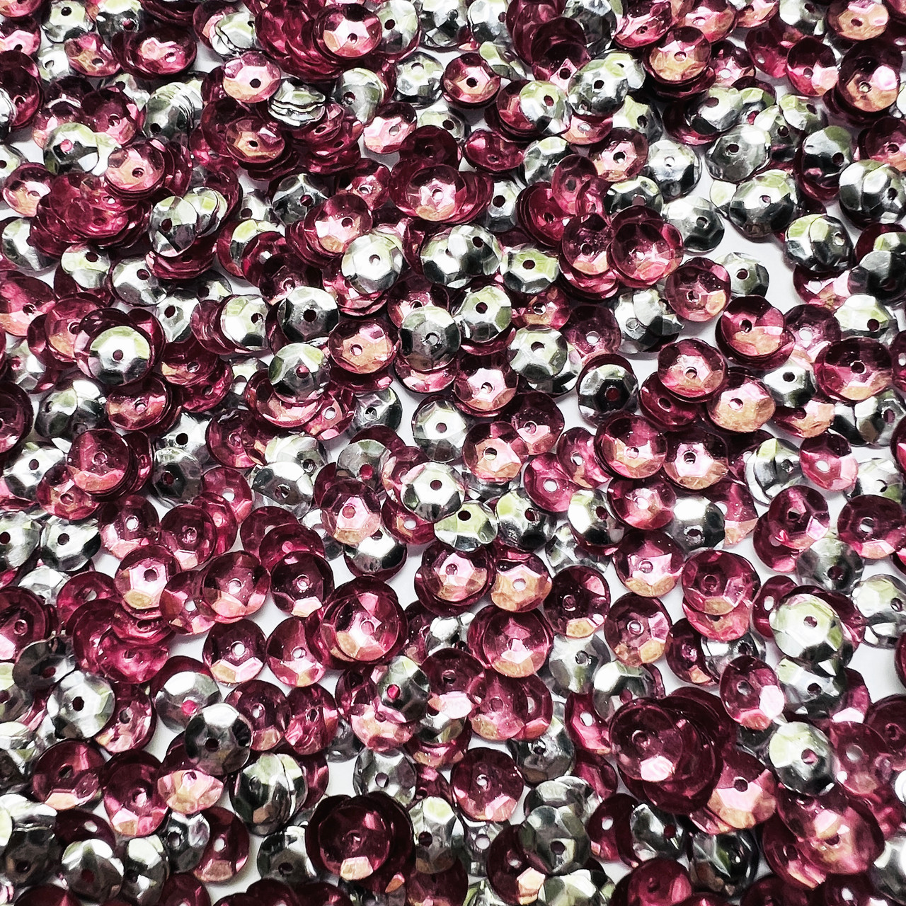 6mm Cup Pink Silver Metallic Bubble Duo Made in USA