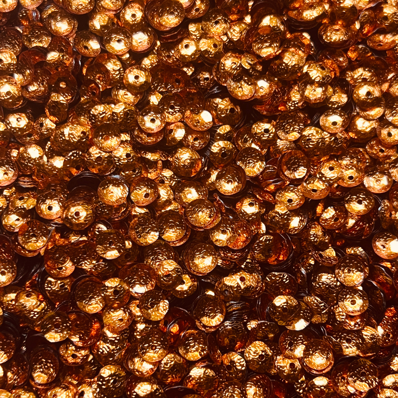 6mm Cup Copper Orange Metallic Embossed Texture Made in USA