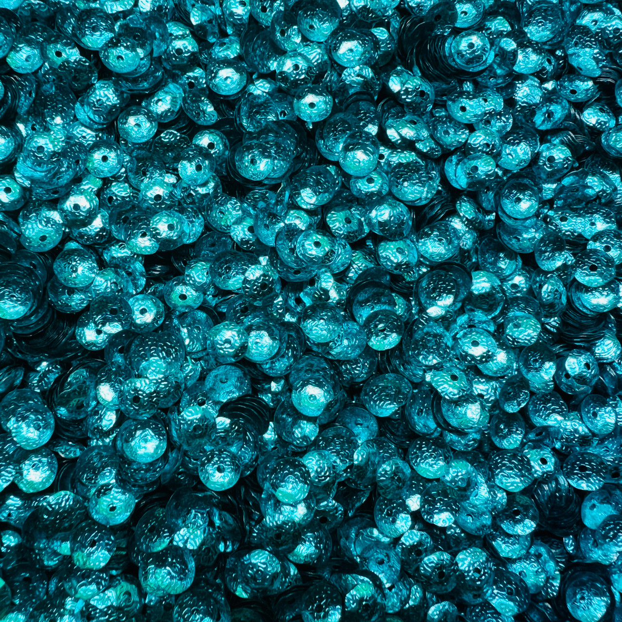 6mm Cup Turquoise Blue Metallic Embossed Texture Made in USA