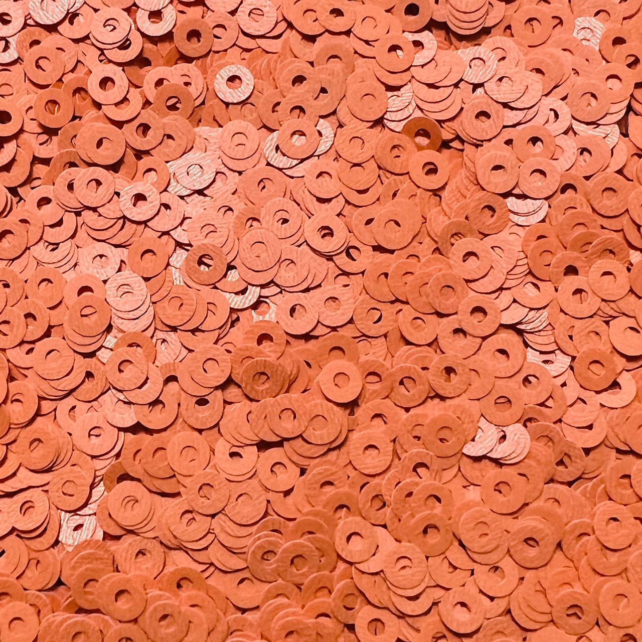 4mm Sequins Orange Peach Opaque Made in USA