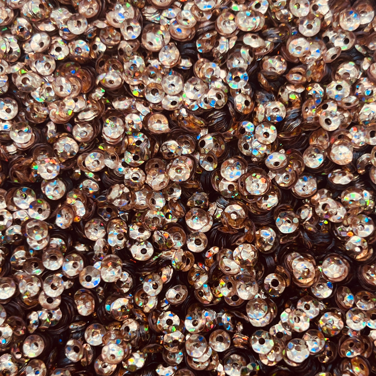 4mm Cup Sequins Pale Copper Hologram Glitter Sparkle