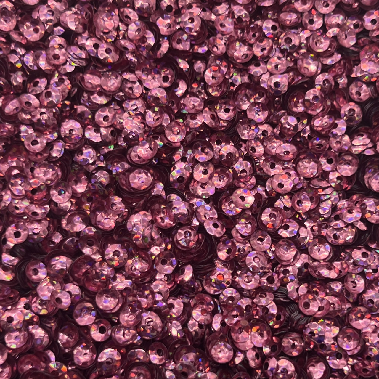 4mm Cup Sequins Rose Pink Hologram Glitter Sparkle