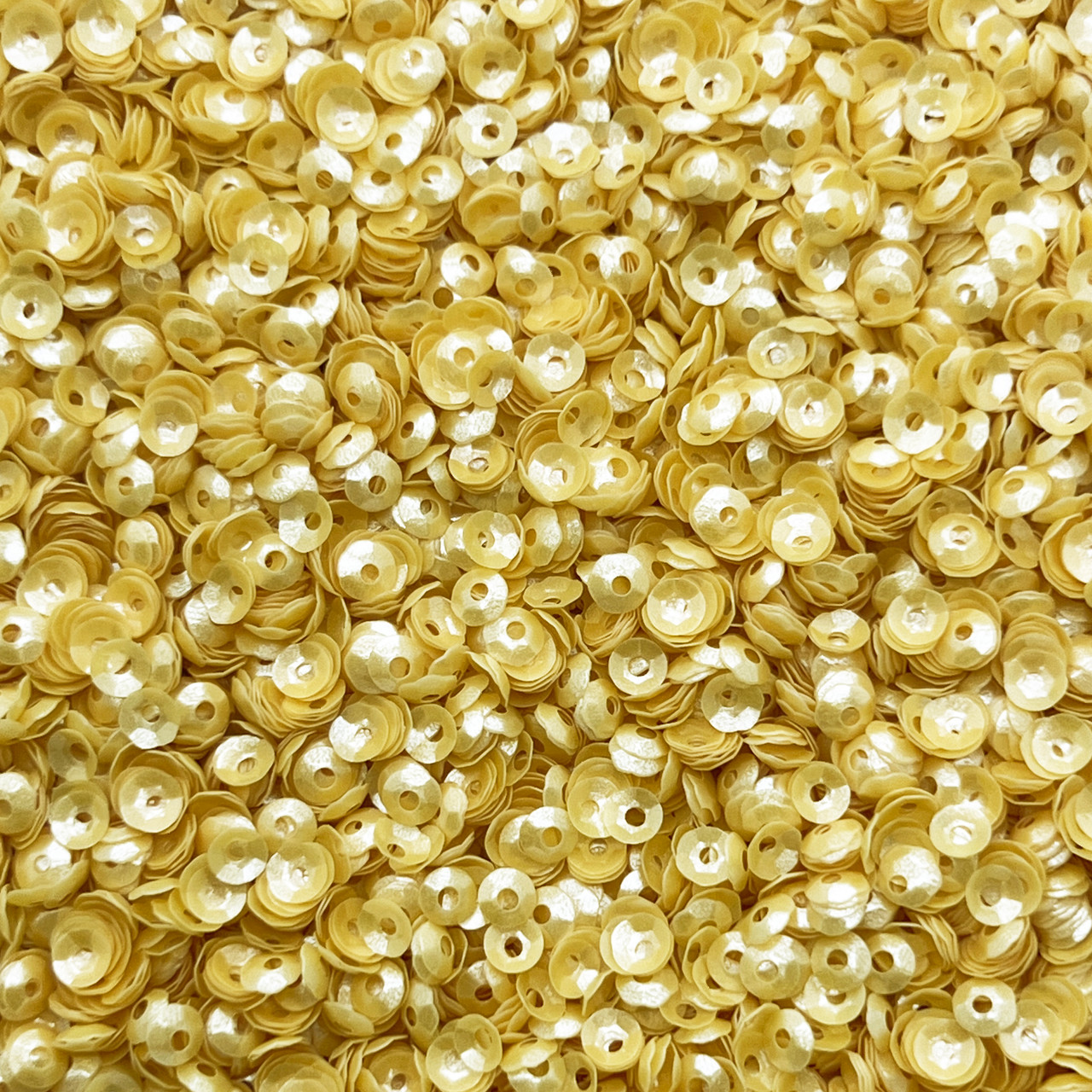 4mm Cup Sequins Golden Yellow Pearl Translucent