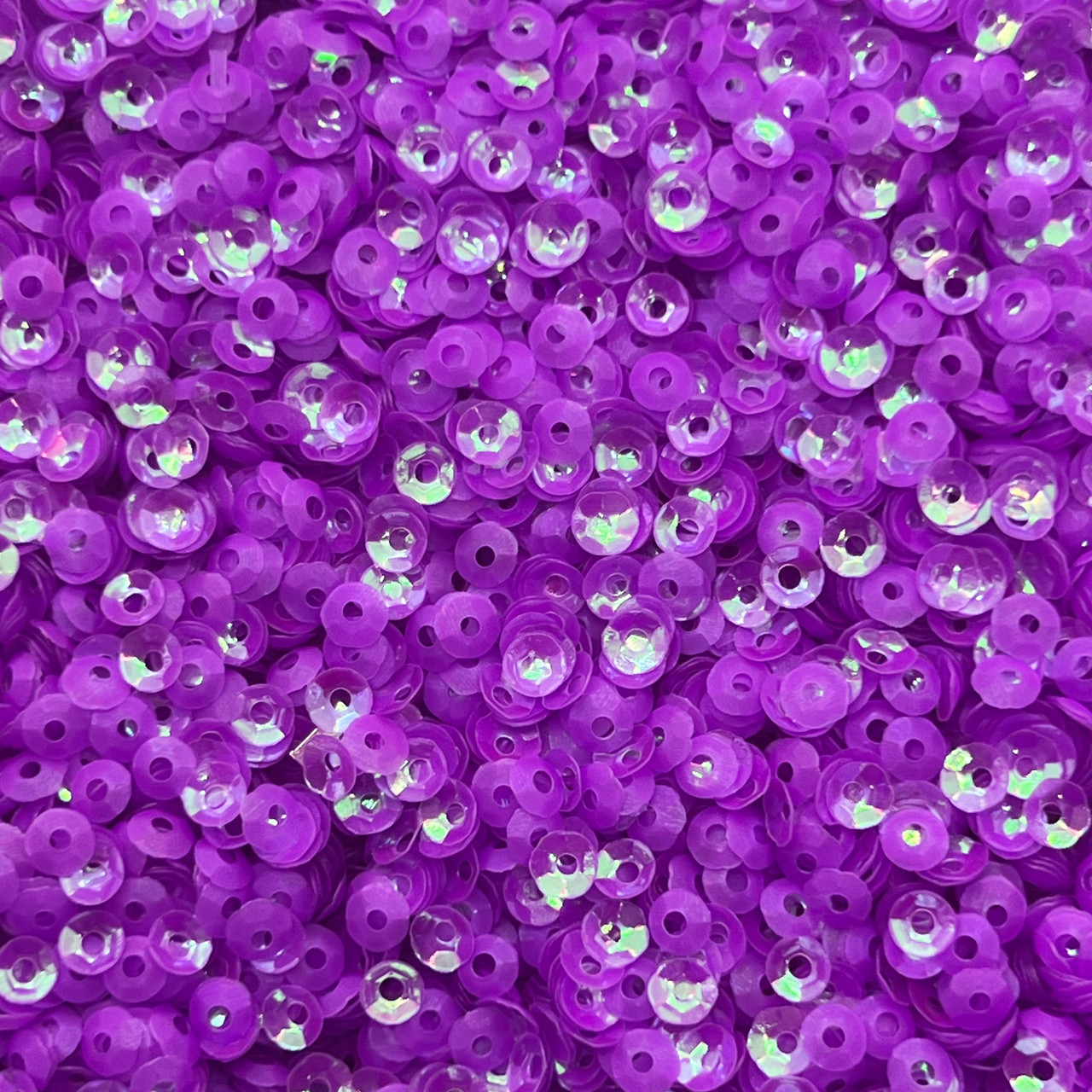 4mm Cup Sequins Deep Magenta Pink Rainbow Iris Matte Duo