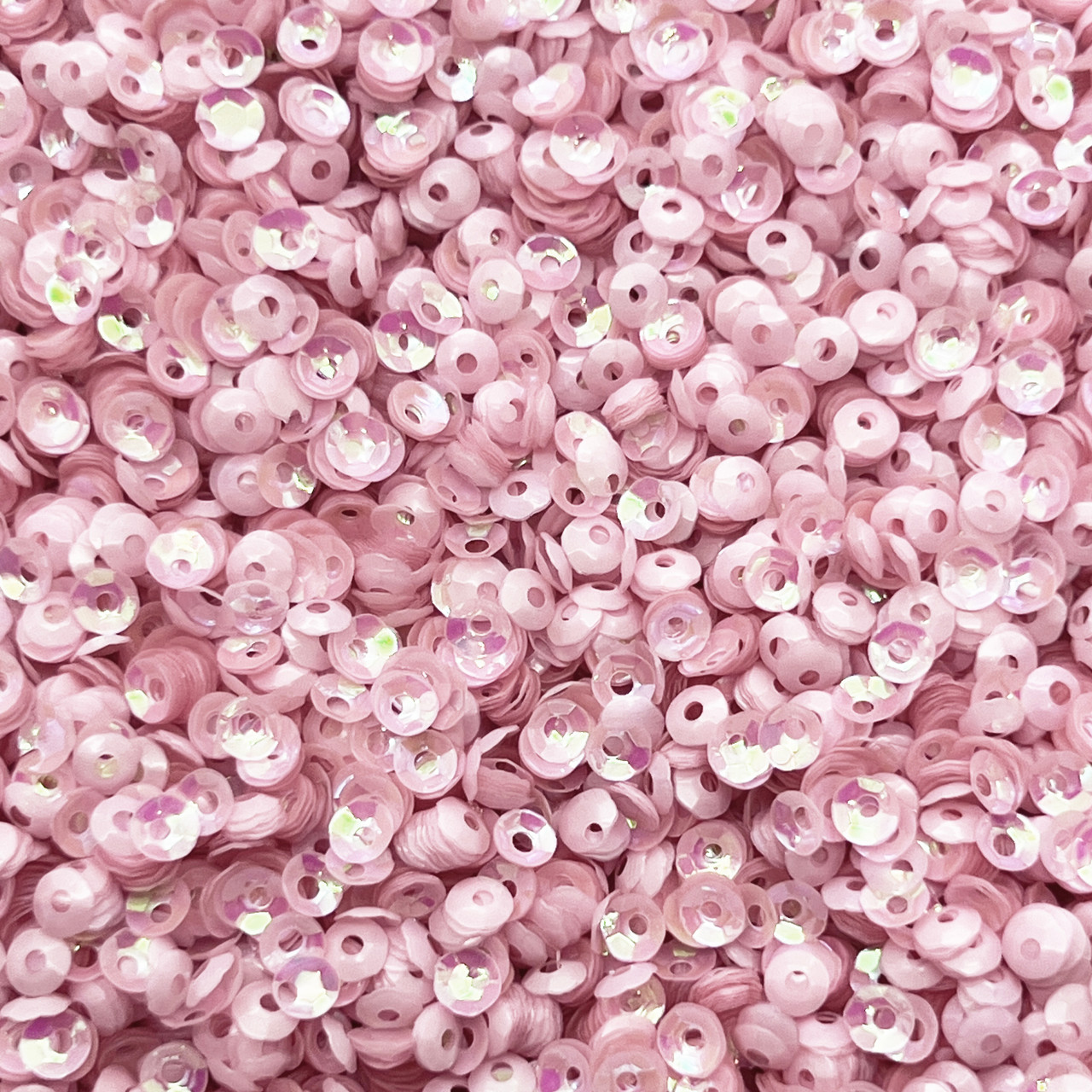 4mm Cup Sequins Pink Pearl Translucent