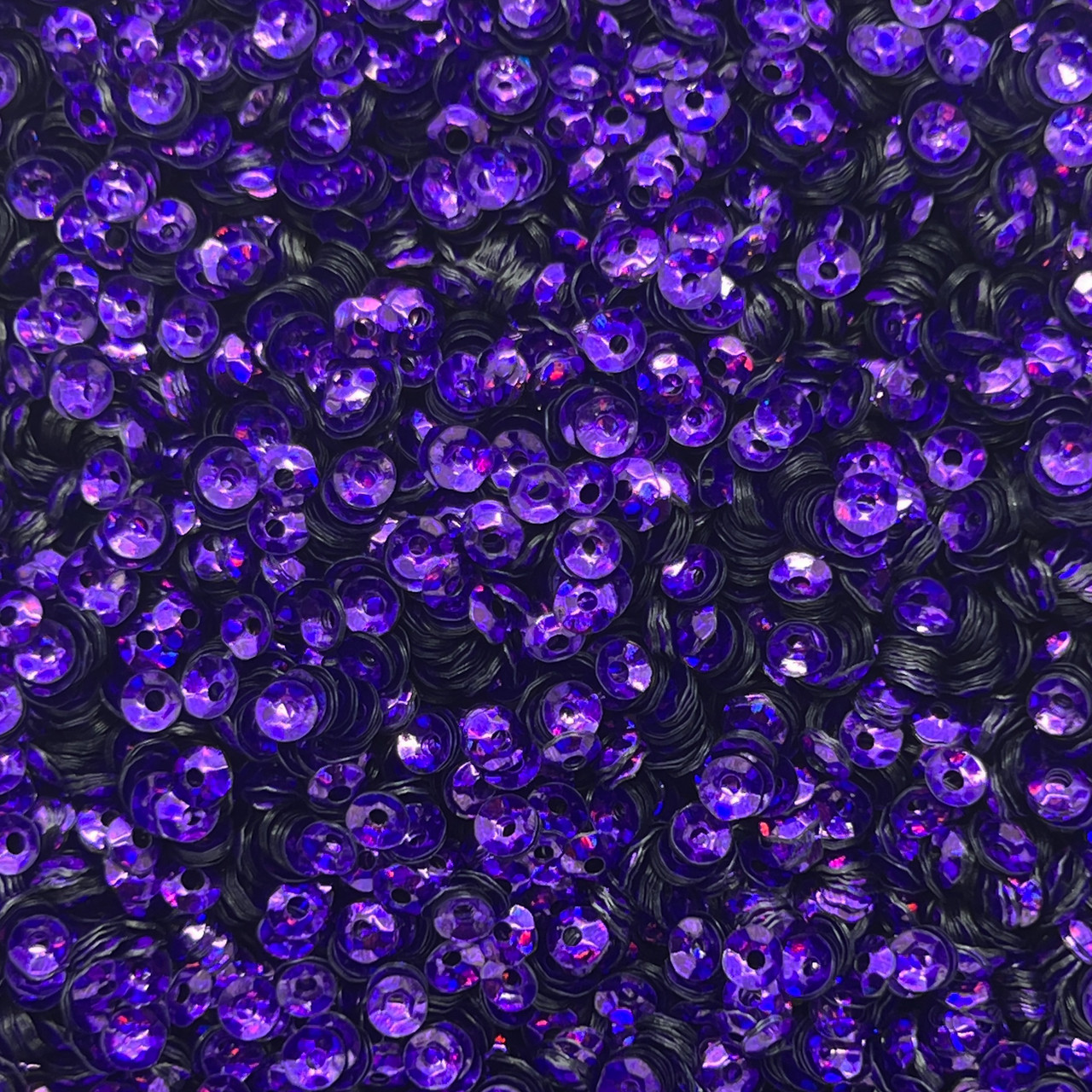 4mm Cup Sequins Royal Purple Hologram Glitter Sparkle