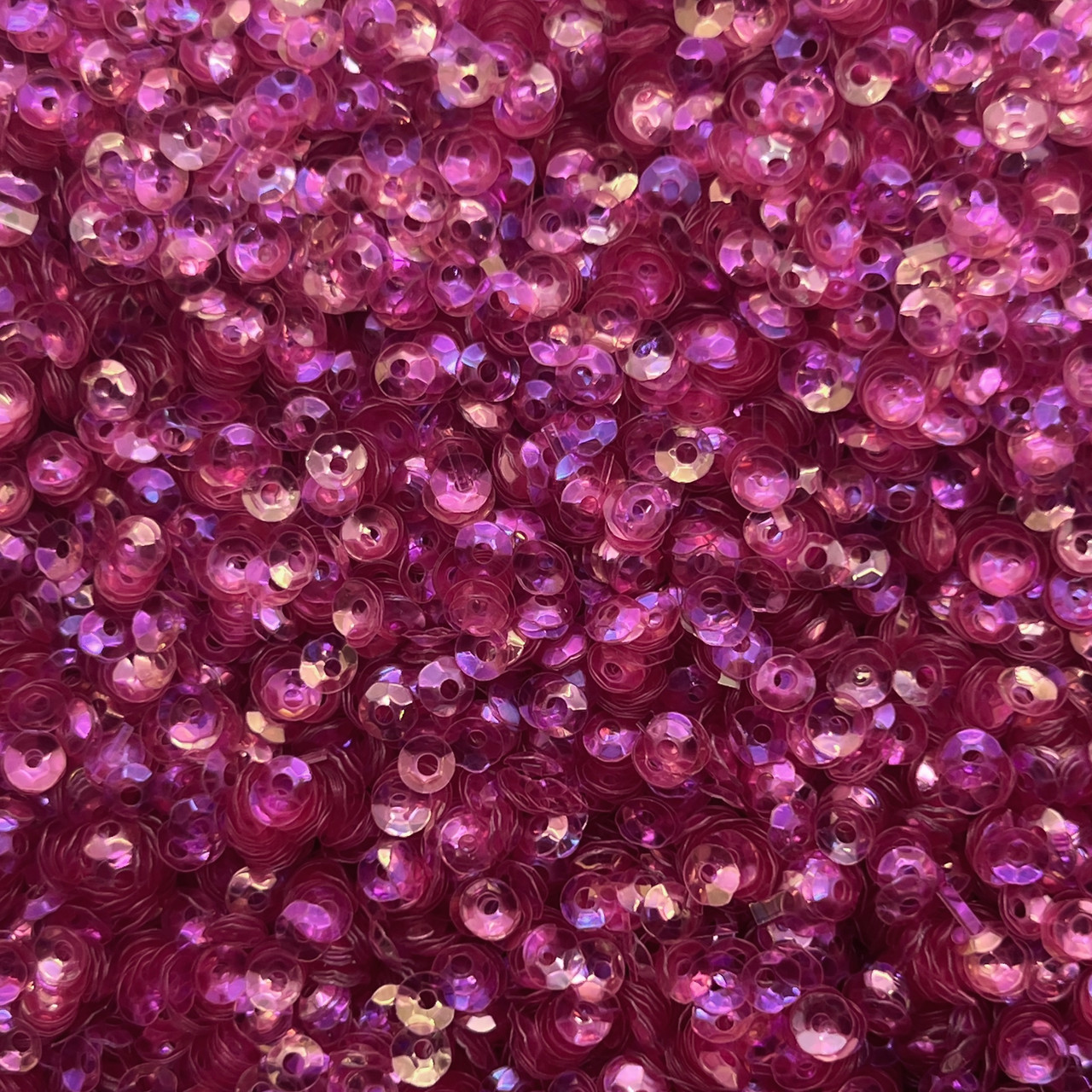 4mm Cup Sequins Berry Pink Crystal Rainbow Iris