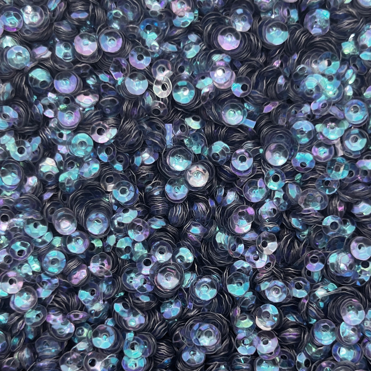 4mm Cup Sequins Sapphire Blue Crystal Rainbow Iris