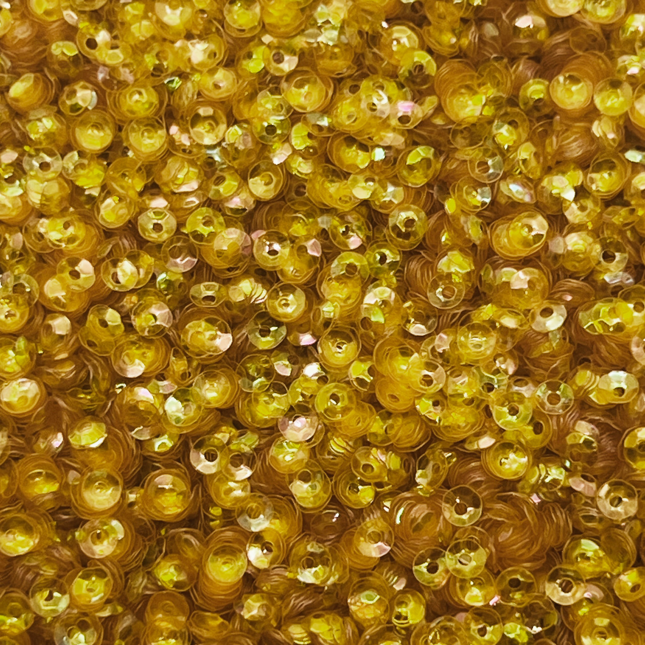 4mm Cup Sequins Golden Yellow Crystal Rainbow Iris