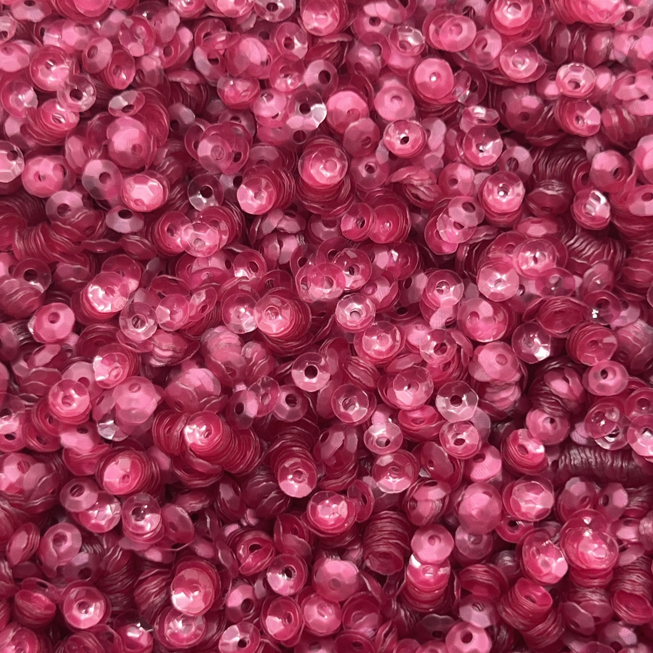 4mm Cup Sequins Raspberry Pink Transparent Glossy Matte