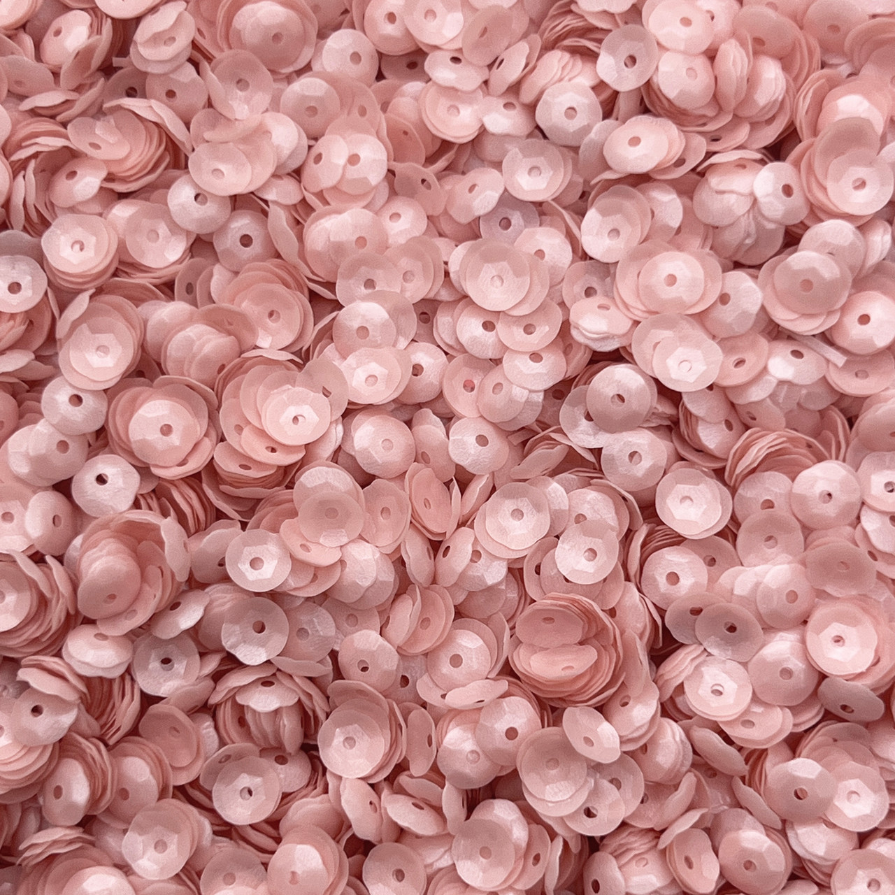 6mm Cup Sequins Light Pink Transparent Matte Satin