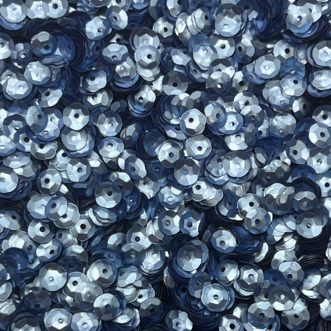 6mm Cup Sequins Ice Blue Matte Satin Shimmer